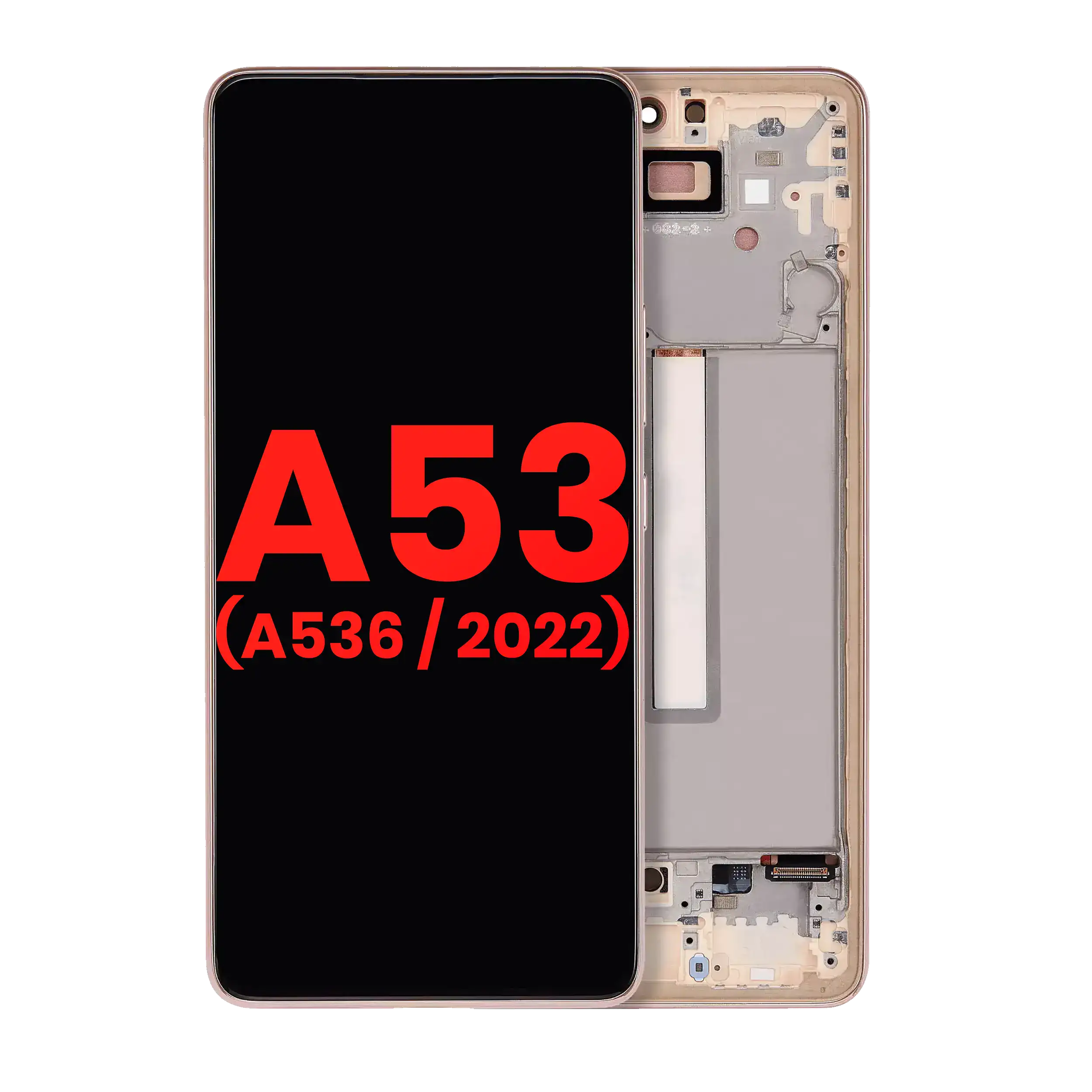 Full OLED Display with Frame for Samsung Galaxy A53 5G (A536 / 2022) (6.46") (Aftermarket Plus) (Peach)