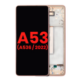OLED-Display mit Rahmen für Samsung Galaxy A53 5G - Peach (Aftermarket Plus)