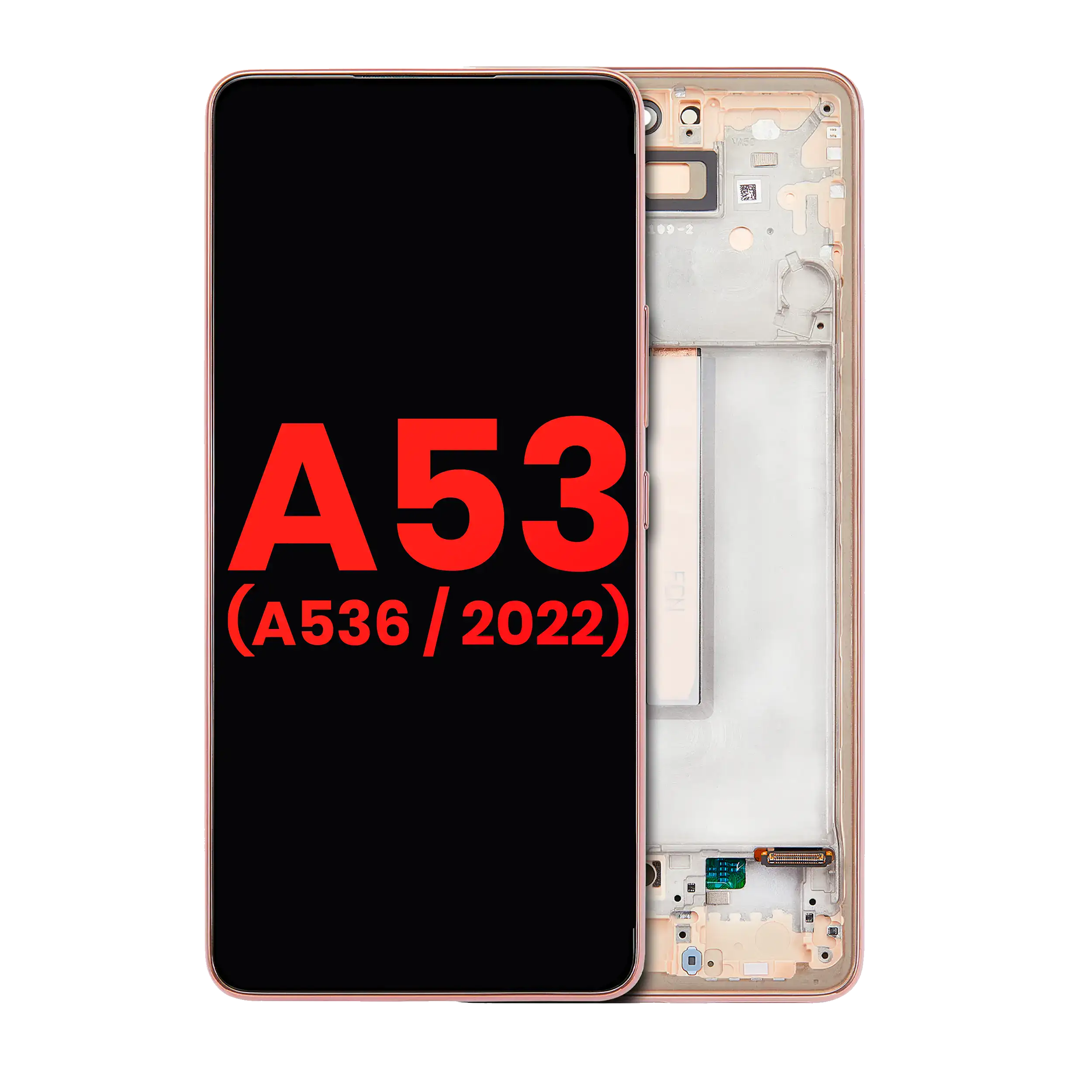 OLED-Display mit Rahmen für Samsung Galaxy A53 5G - Peach (Aftermarket Plus)