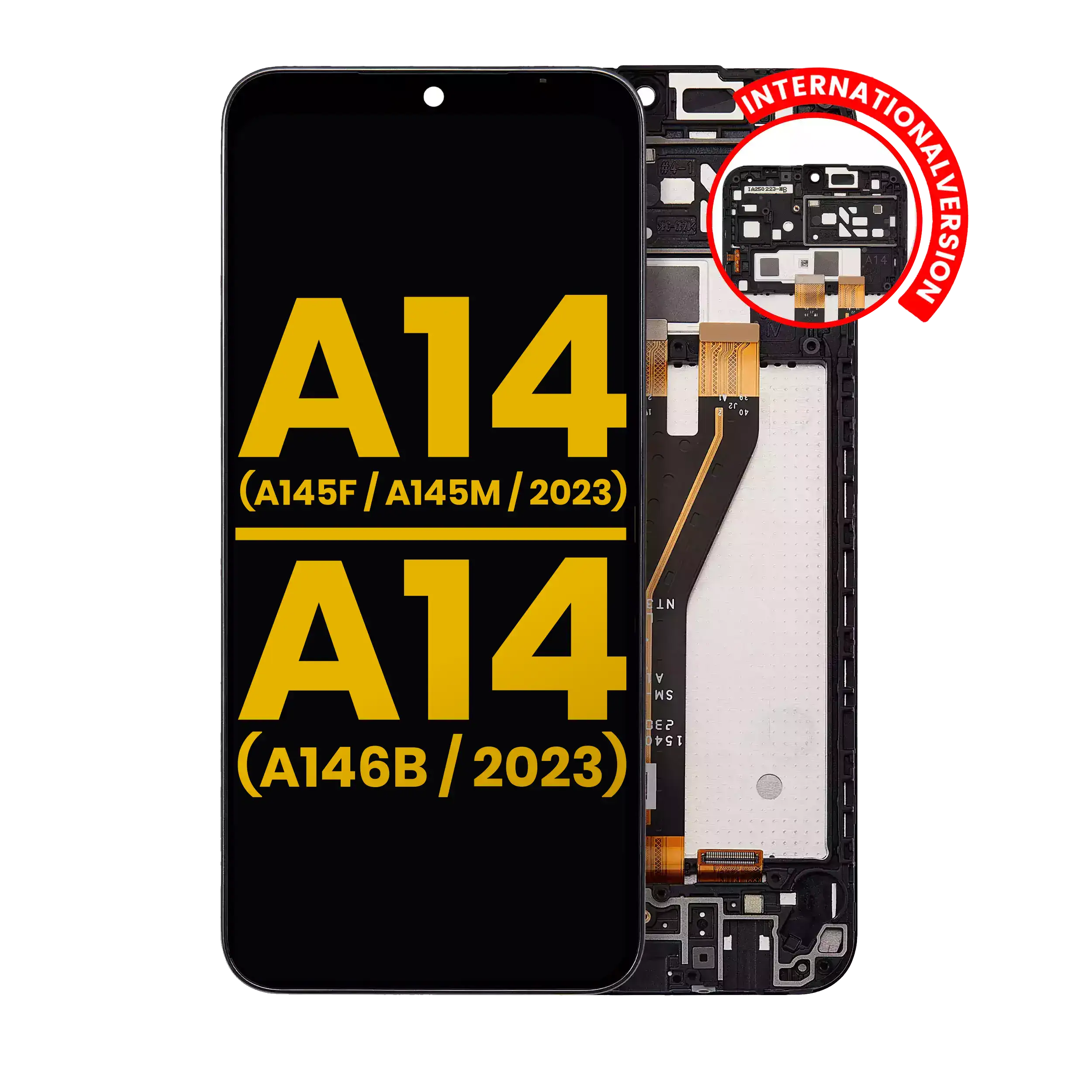 LCD Display with Frame for Samsung Galaxy A14 4G (A145F/A145M) and A14 5G (A146B) 2023 (Refurbished, All Colors)