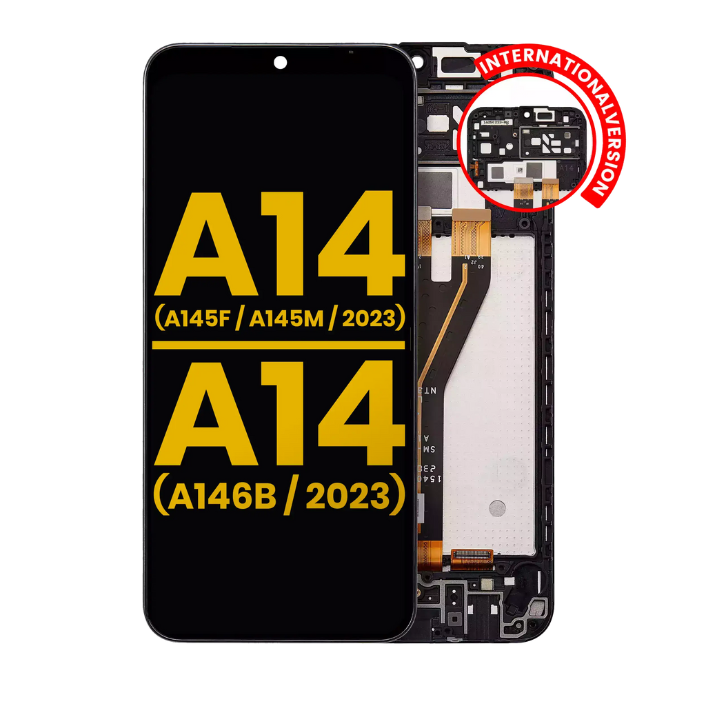 LCD Display with Frame for Samsung Galaxy A14 4G (A145F/A145M) and A14 5G (A146B) 2023 (Refurbished, All Colors)