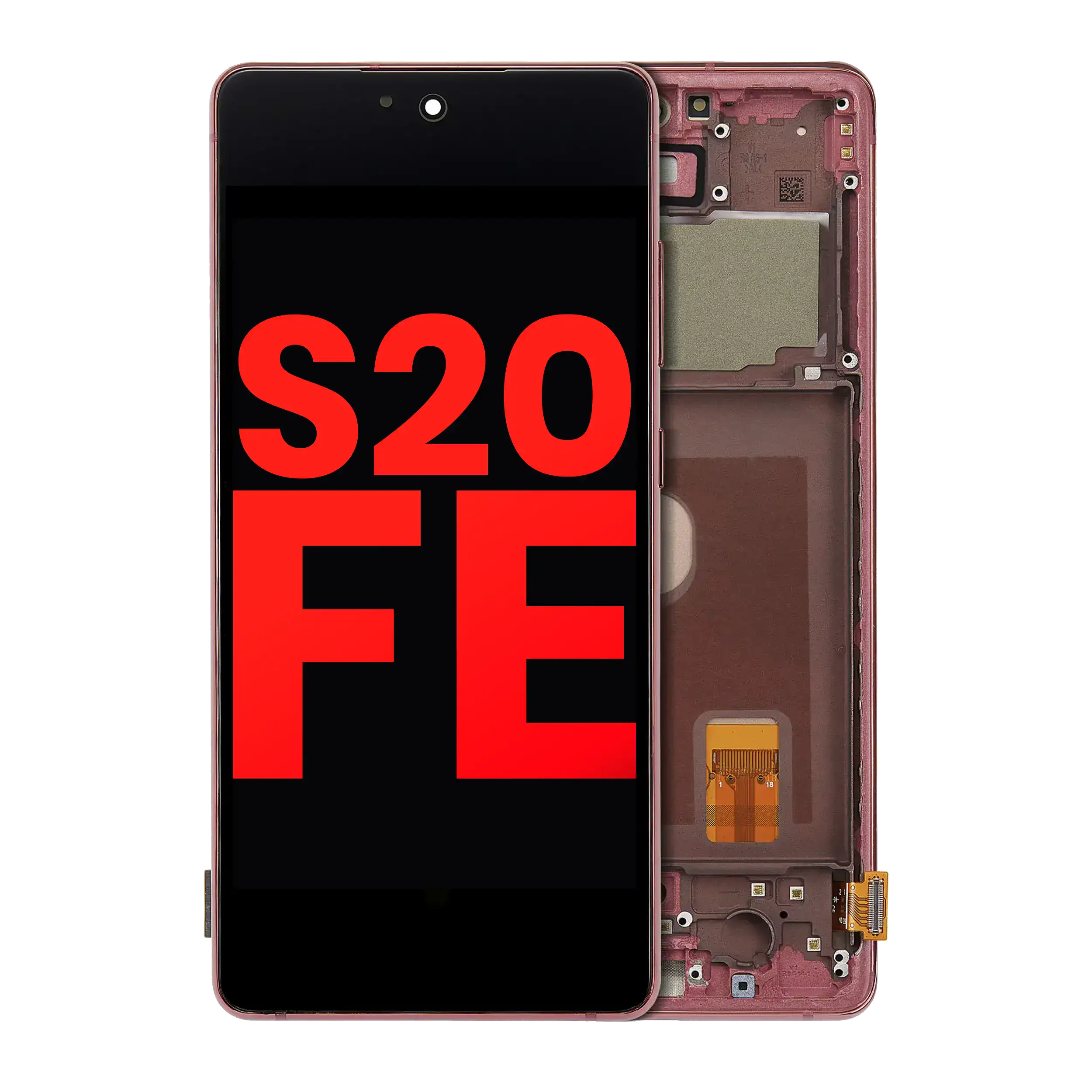 OLED Display with Frame for Samsung Galaxy S20 FE 4G/5G (Aftermarket Plus) (Cloud Red)