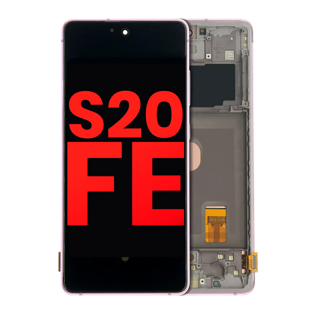 OLED-Display mit Rahmen für Galaxy S20 FE (Cloud Lavender) (Aftermarket Plus)