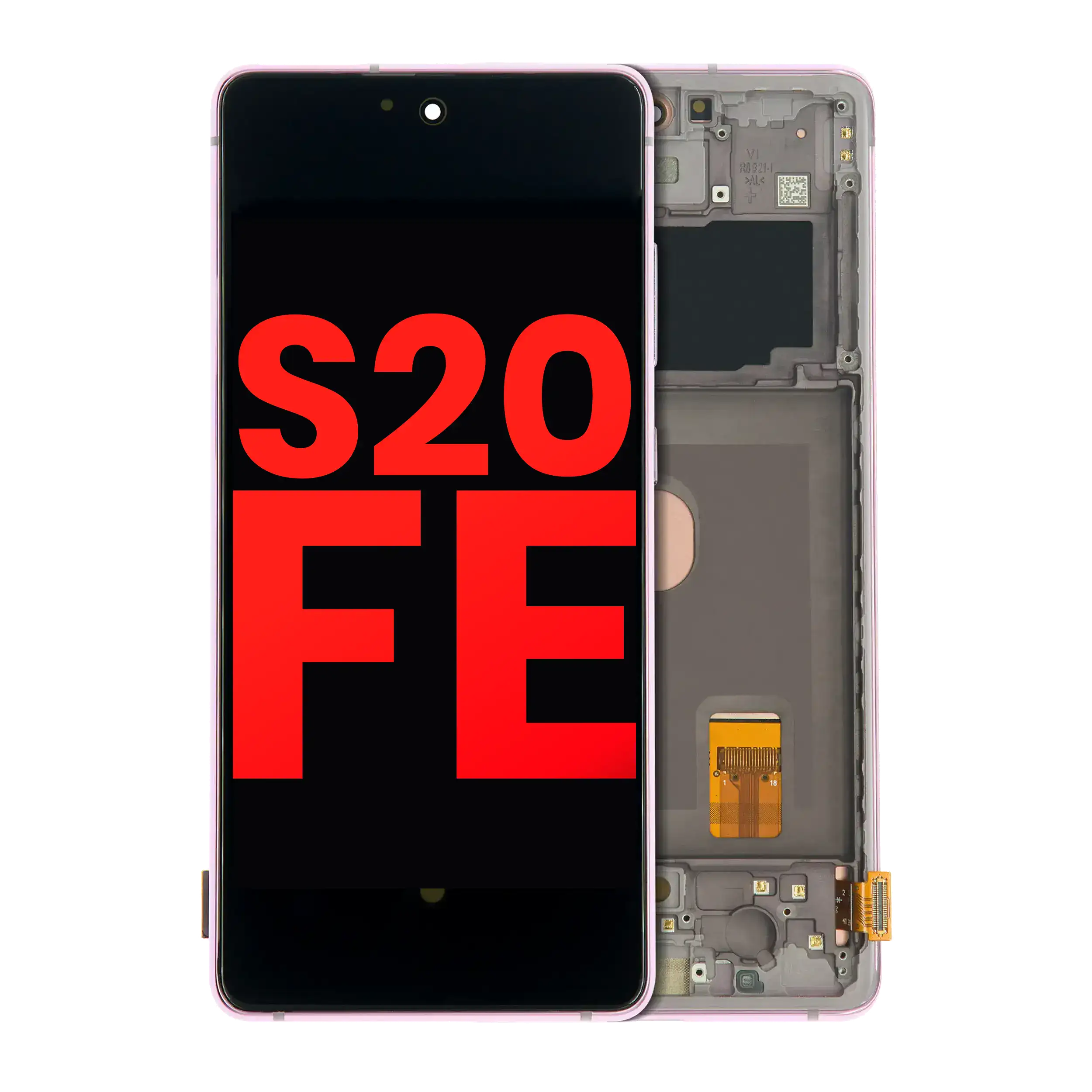 OLED-Display mit Rahmen für Galaxy S20 FE (Cloud Lavender) (Aftermarket Plus)