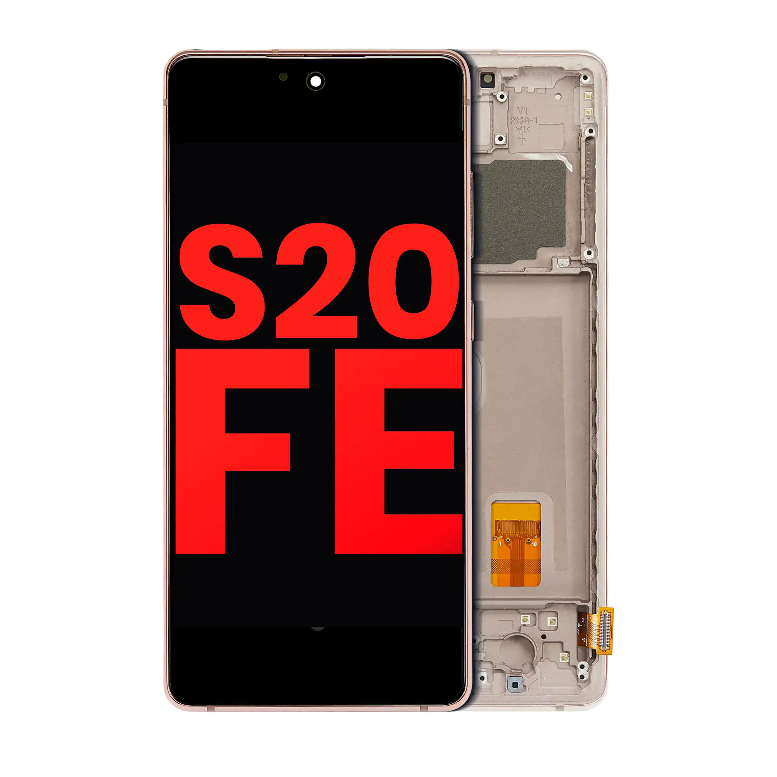 OLED-Display mit Rahmen Samsung S20 FE Aftermarket Plus Cloud Orange