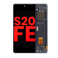 OLED-Display mit Rahmen für Samsung S20 FE Aftermarket Plus Cloud Navy