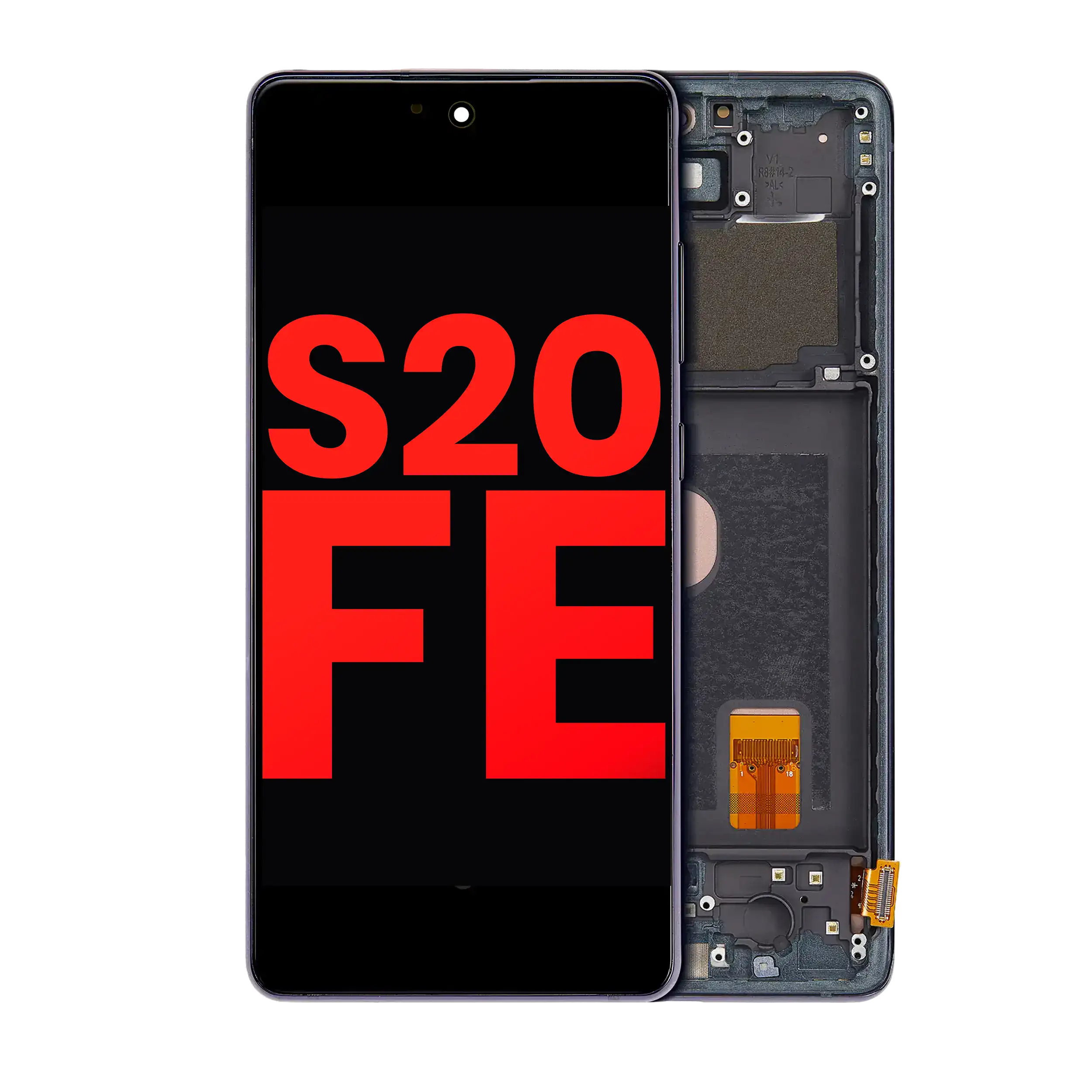OLED-Display mit Rahmen für Samsung S20 FE Aftermarket Plus Cloud Navy