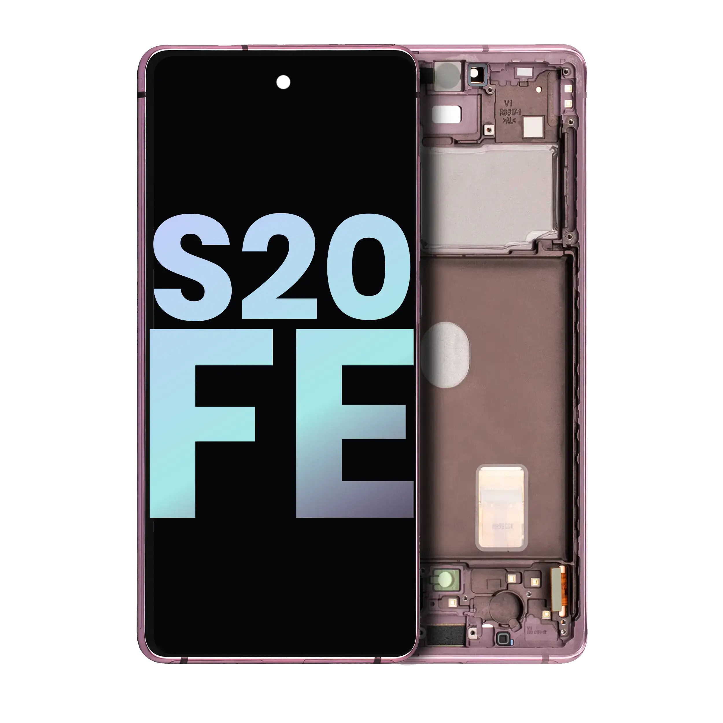 OLED-Display mit Rahmen für Samsung Galaxy S20 FE (Service Pack) Lavender