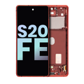 OLED-Display mit Rahmen für Samsung Galaxy S20 FE 4G/5G (Svc Pack) (Cloud Red)