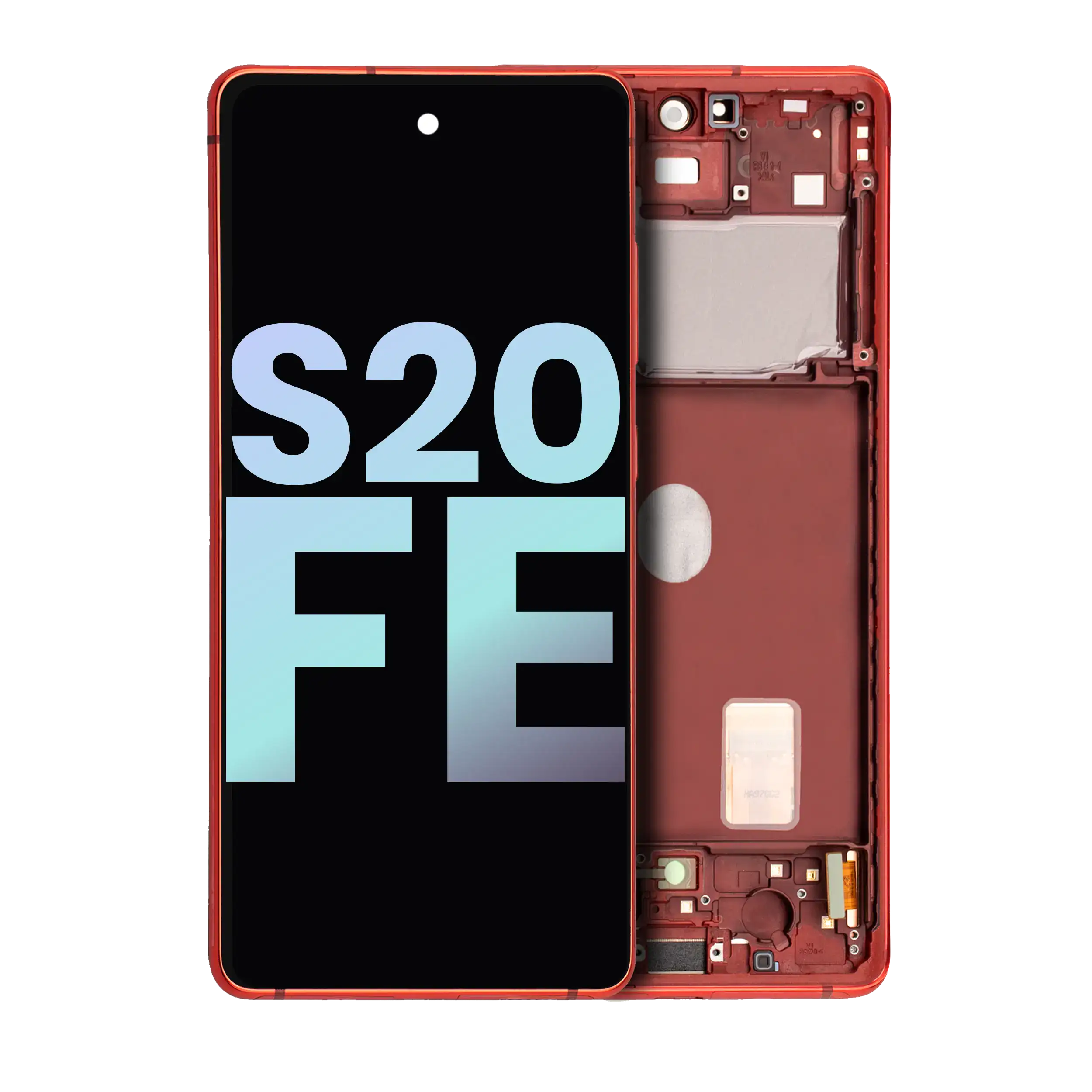 OLED-Display mit Rahmen für Samsung Galaxy S20 FE 4G/5G (Svc Pack) (Cloud Red)