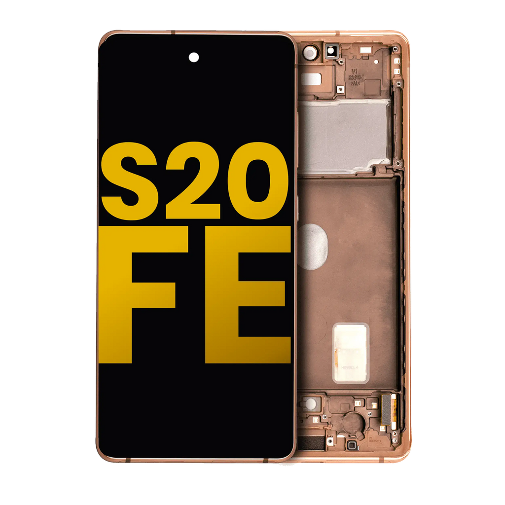 OLED Display with Frame for Samsung Galaxy S20 FE 4G/5G (Refurbished) (Cloud Orange)