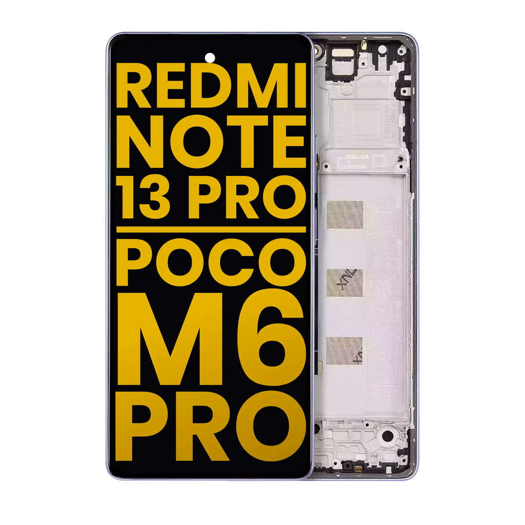 OLED m. Rahmen Xiaomi Redmi Note 13 Pro 4G/Poco M6 Pro 4G (Refurbished) Lila