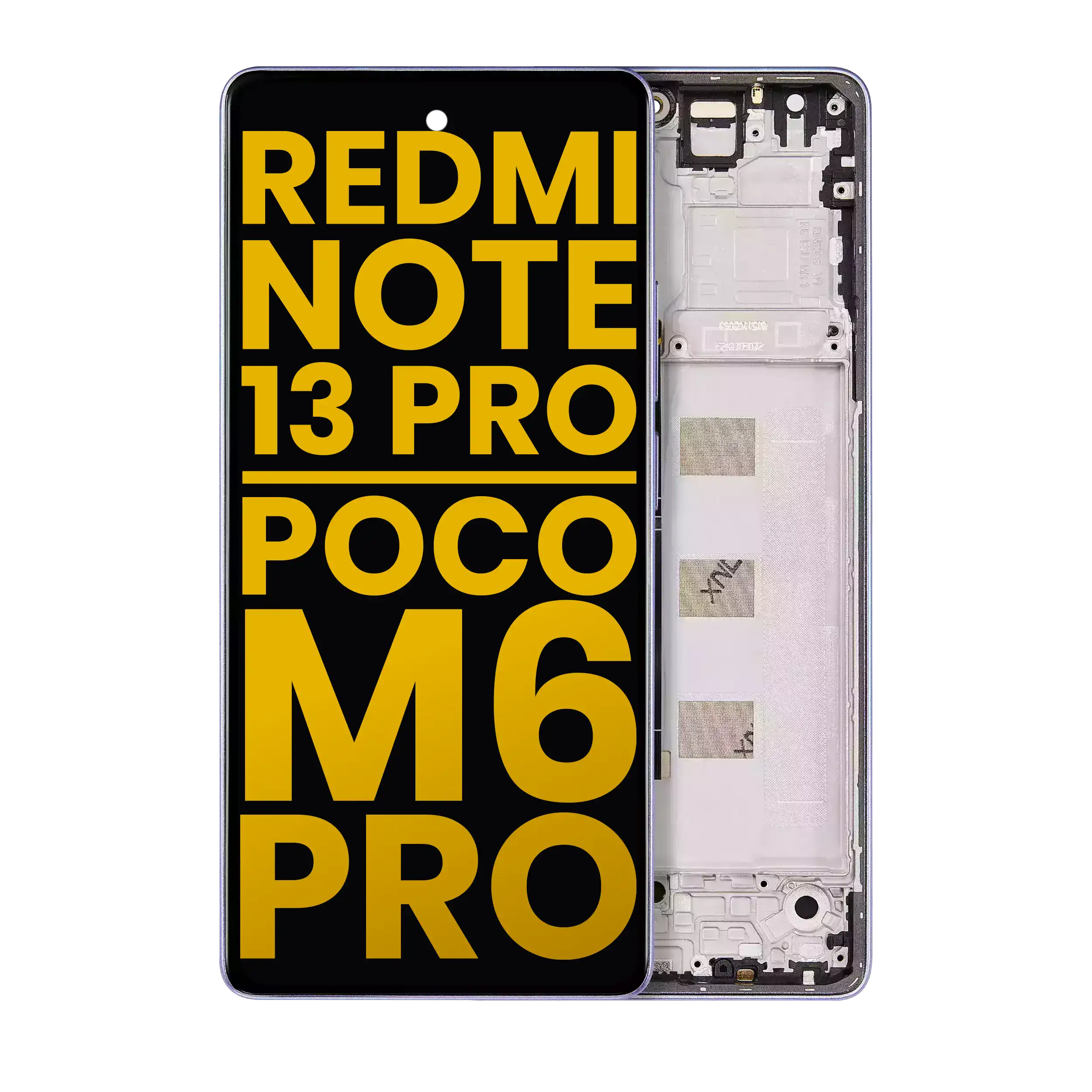 OLED m. Rahmen Xiaomi Redmi Note 13 Pro 4G/Poco M6 Pro 4G (Refurbished) Lila