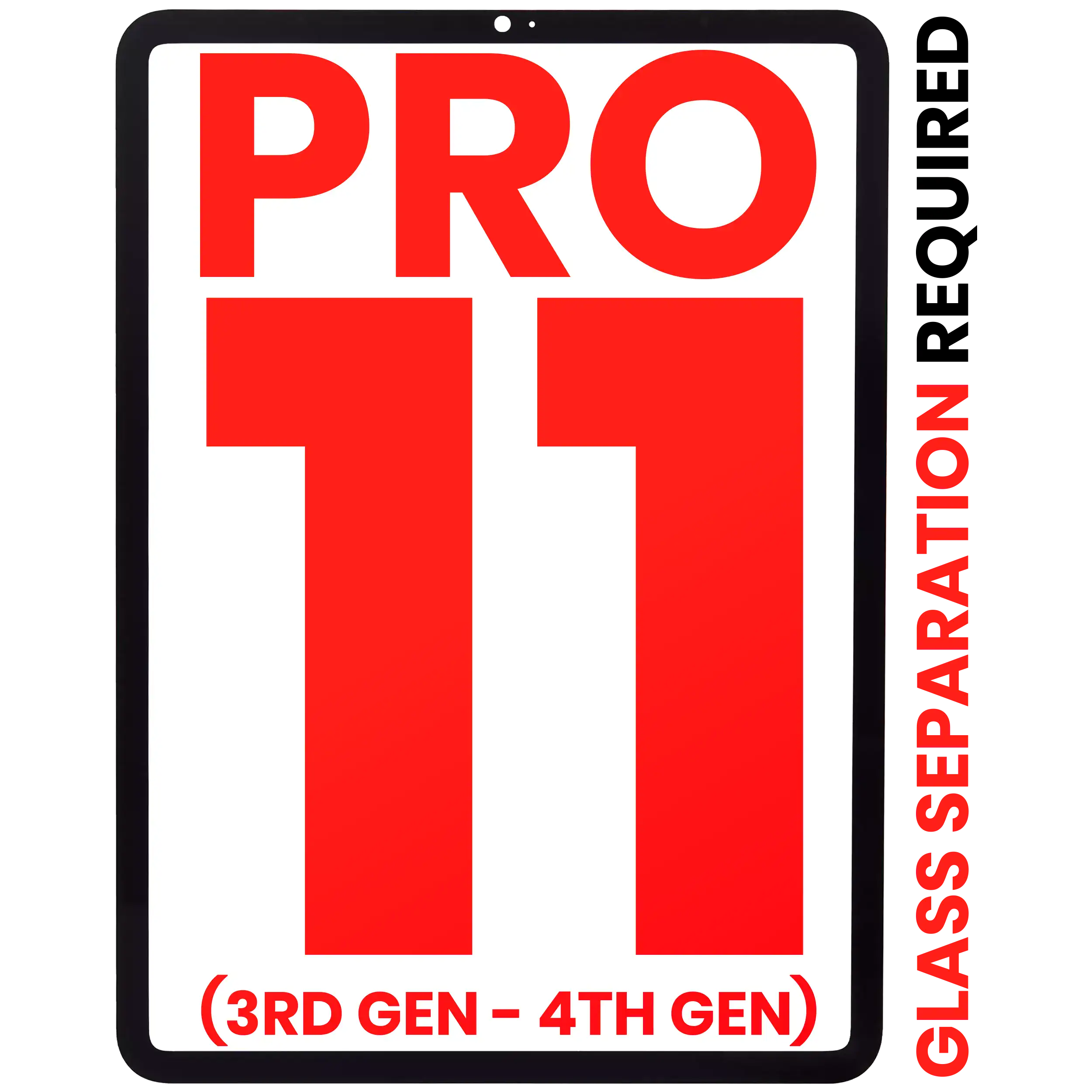 Front Glass for iPad Pro 11" 3rd Gen (2021) / iPad Pro 11" 4th Gen (2022) (Glass Separation Required)