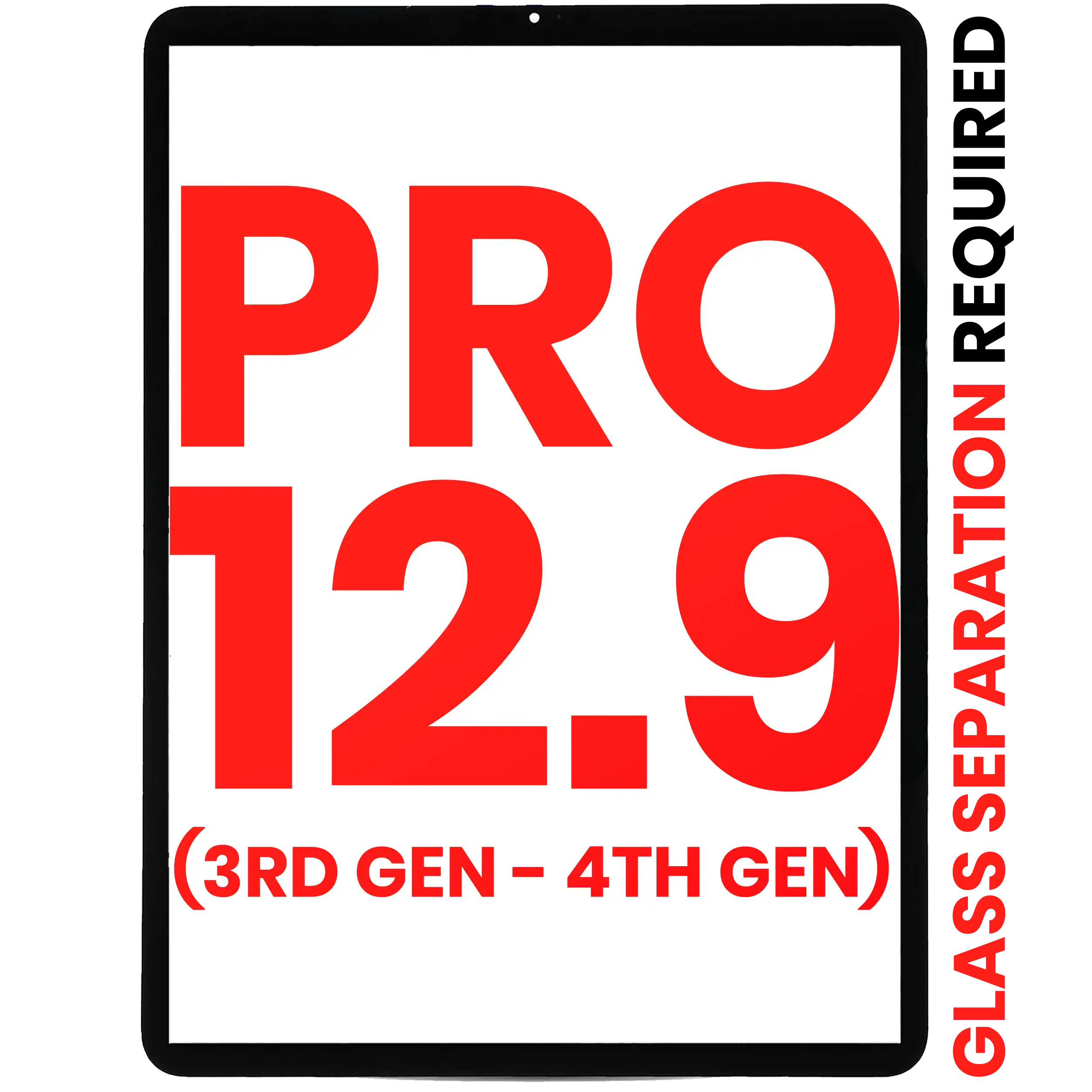 Digitizer for iPad Pro 12.9" 3rd Generation (2018) / 12.9" 4th Generation (2020) (Glass separation required) (Aftermarket Plus) (All Colors)