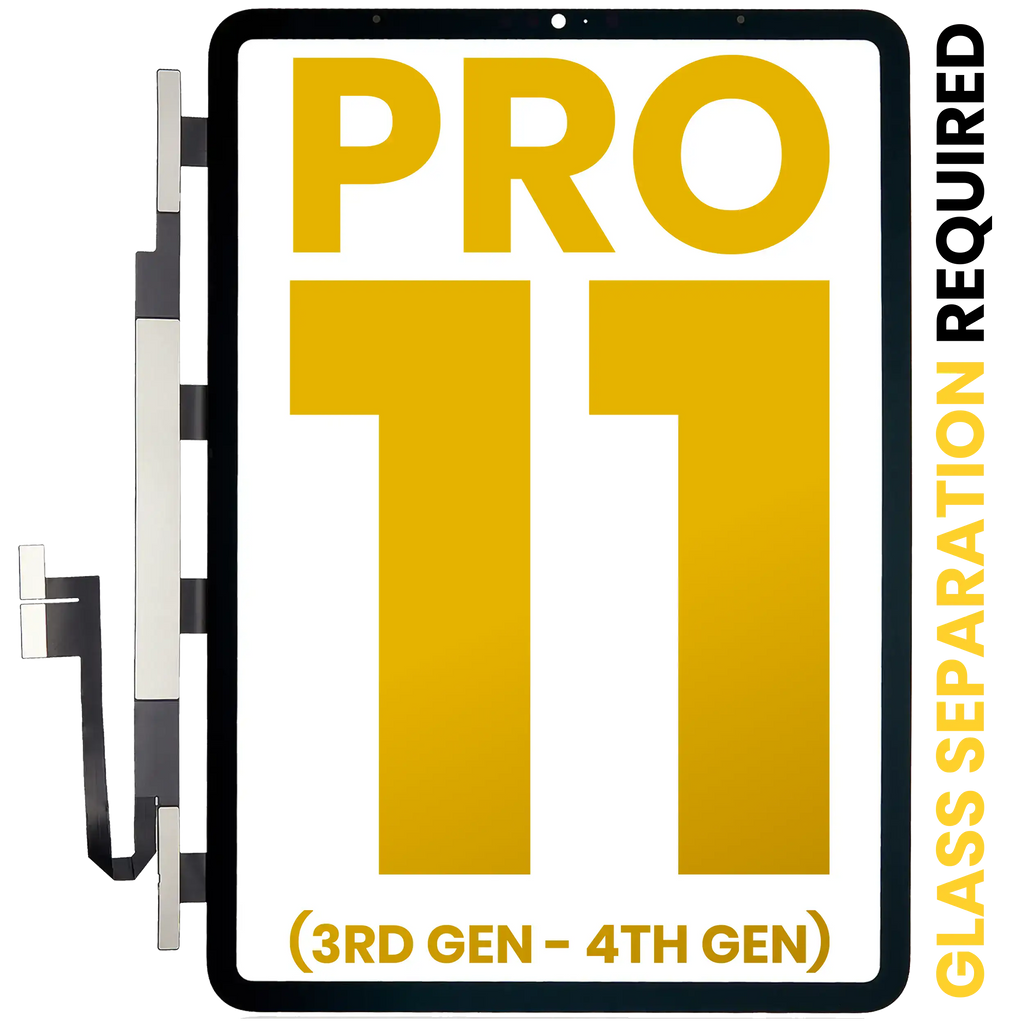 Digitizer for iPad Pro 11" 3rd Gen (2021) and 4th Gen (2022) – Glass separation required – Premium – All colors