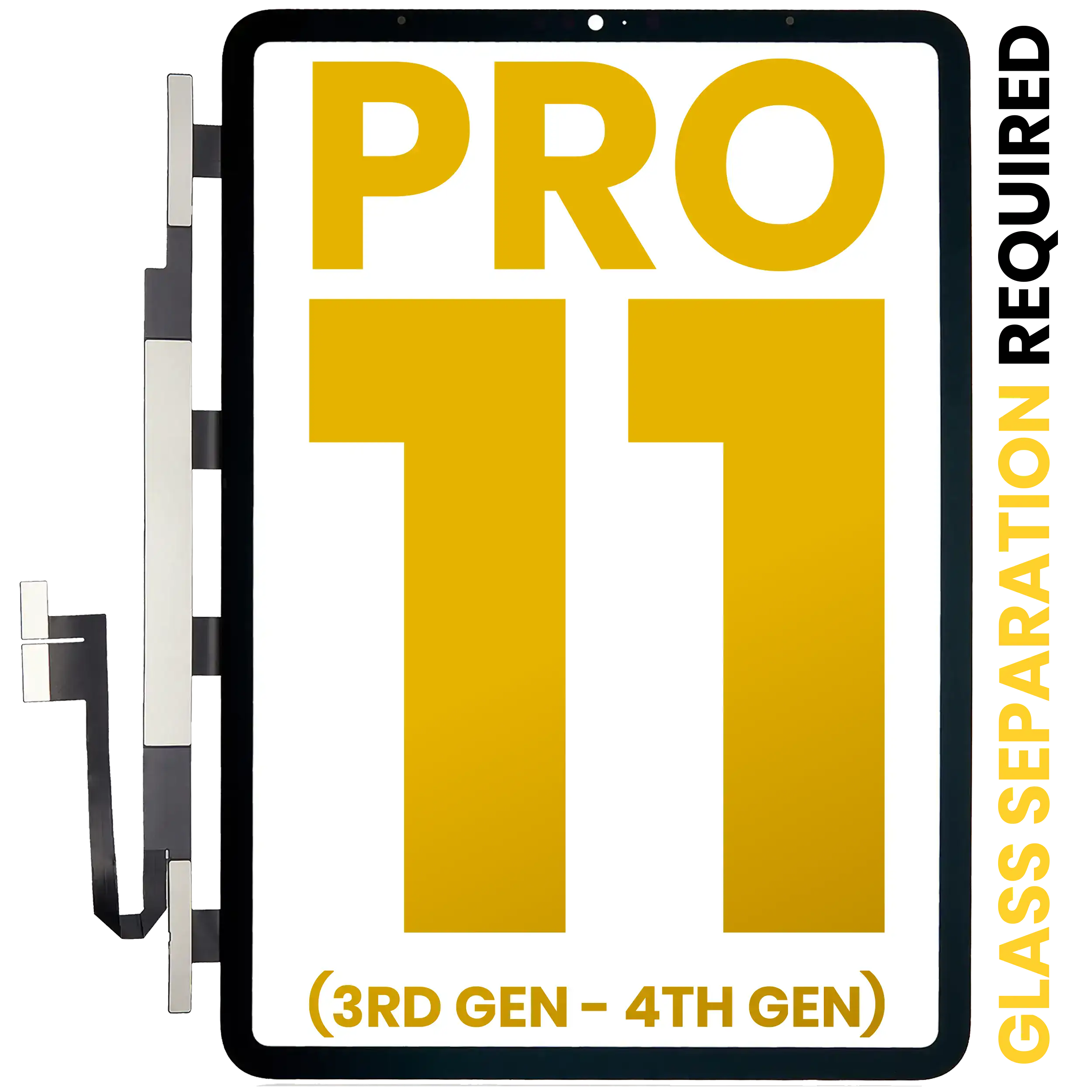 Digitizer for iPad Pro 11" 3rd Gen (2021) and 4th Gen (2022) – Glass separation required – Premium – All colors