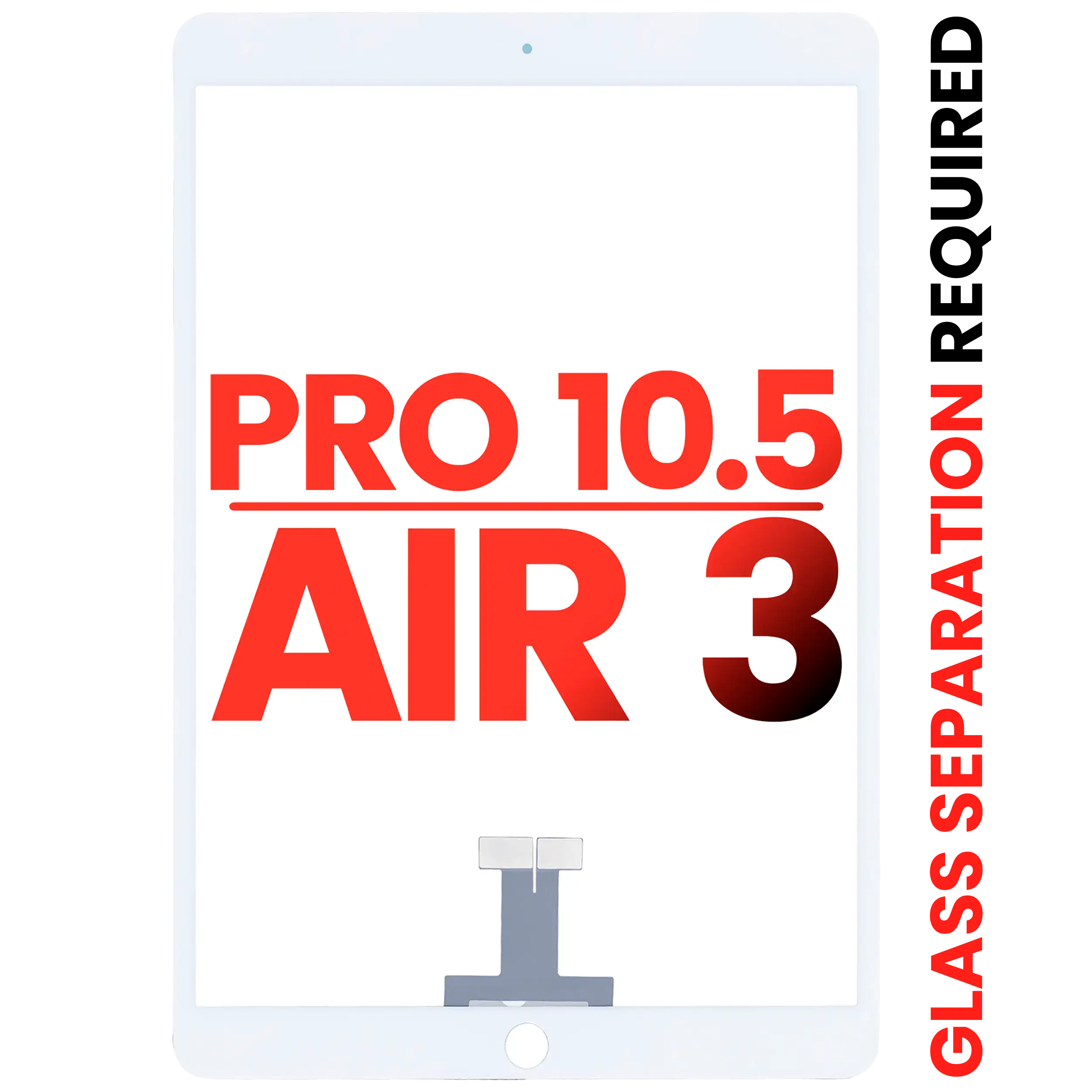 Digitizer für iPad Air 3 / Pro 10.5 Weiß (Aftermarket Plus, Glastrennung erf.)