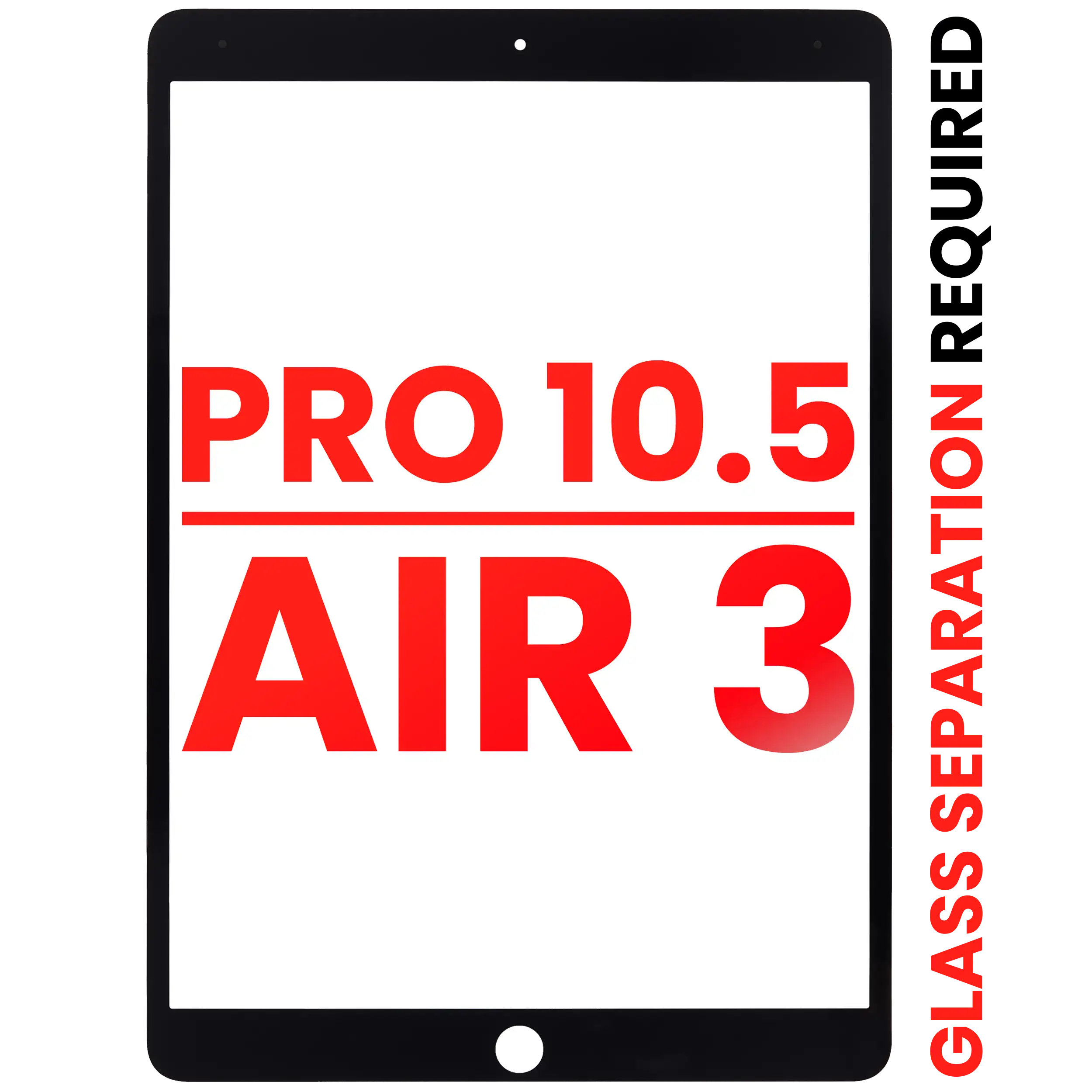 Front Glass Only for iPad Pro 10.5" / iPad Air 3 (Black) (Glass separation required)
