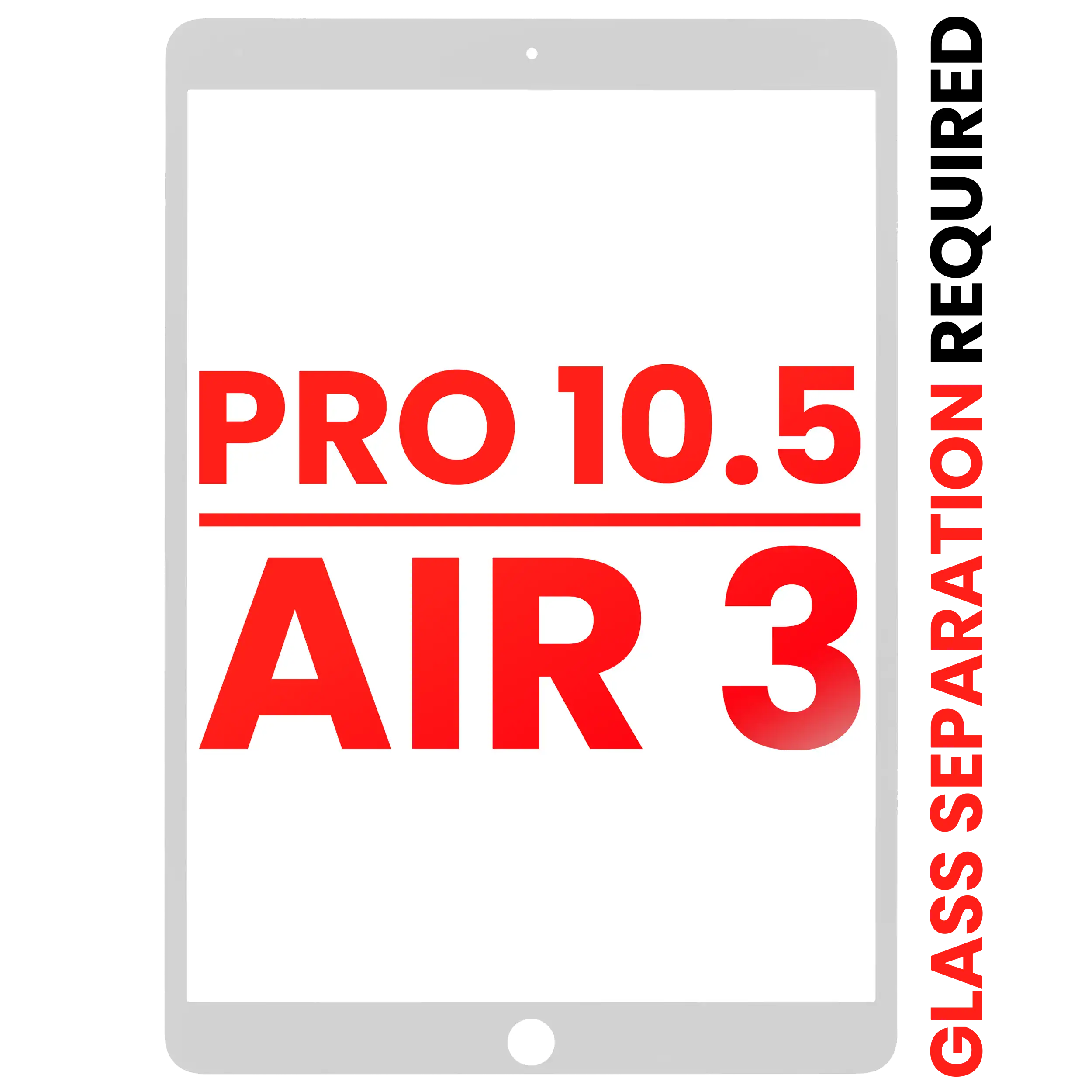 Front Glass only for iPad Pro 10.5" / iPad Air 3 (White) - Glass separation required