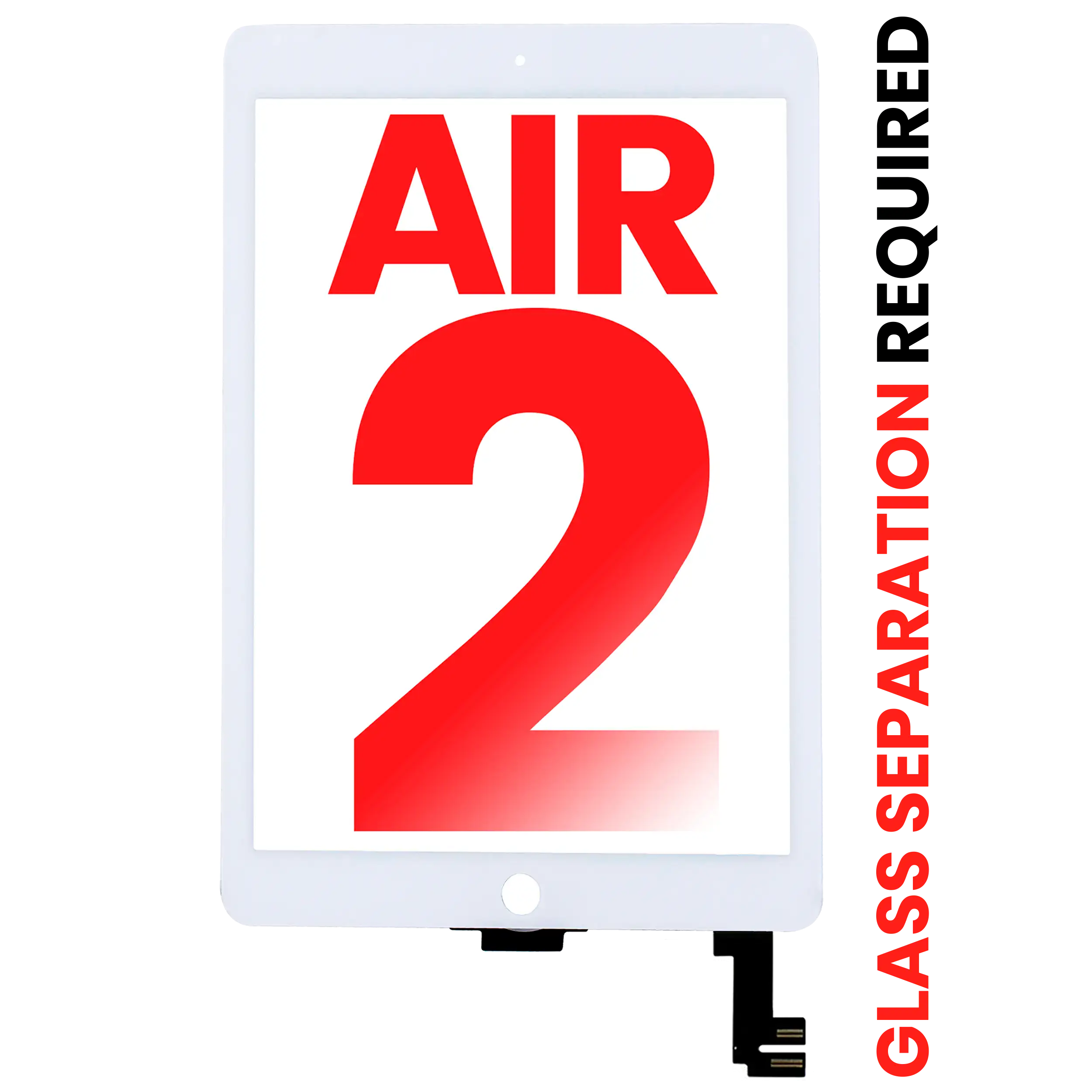 Digitizer für iPad Air 2 (Glastrennung erforderlich) (Aftermarket Plus) (Weiß)