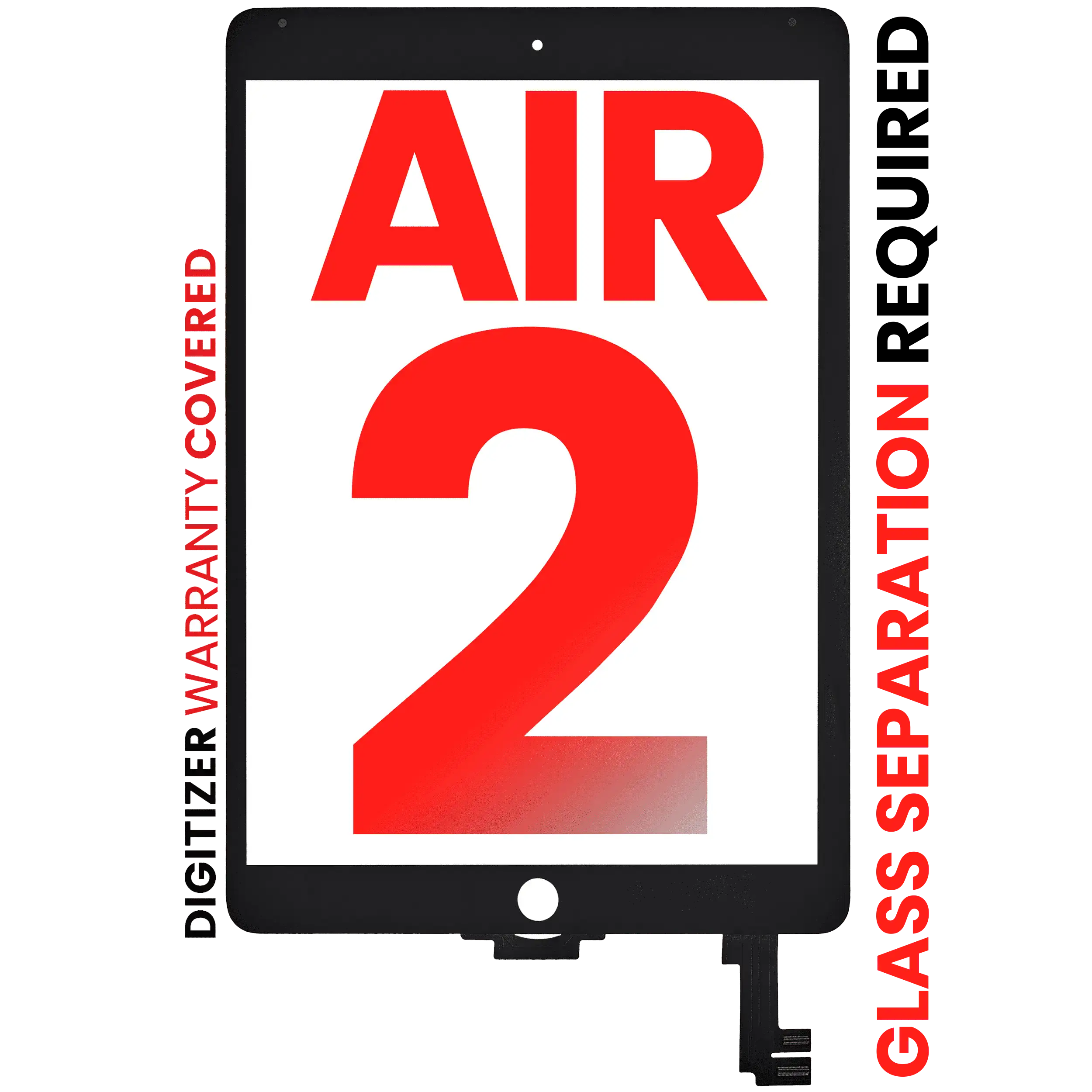 Digitizer für iPad Air 2 Schwarz – Aftermarket Pro (Glastrennung erforderlich)
