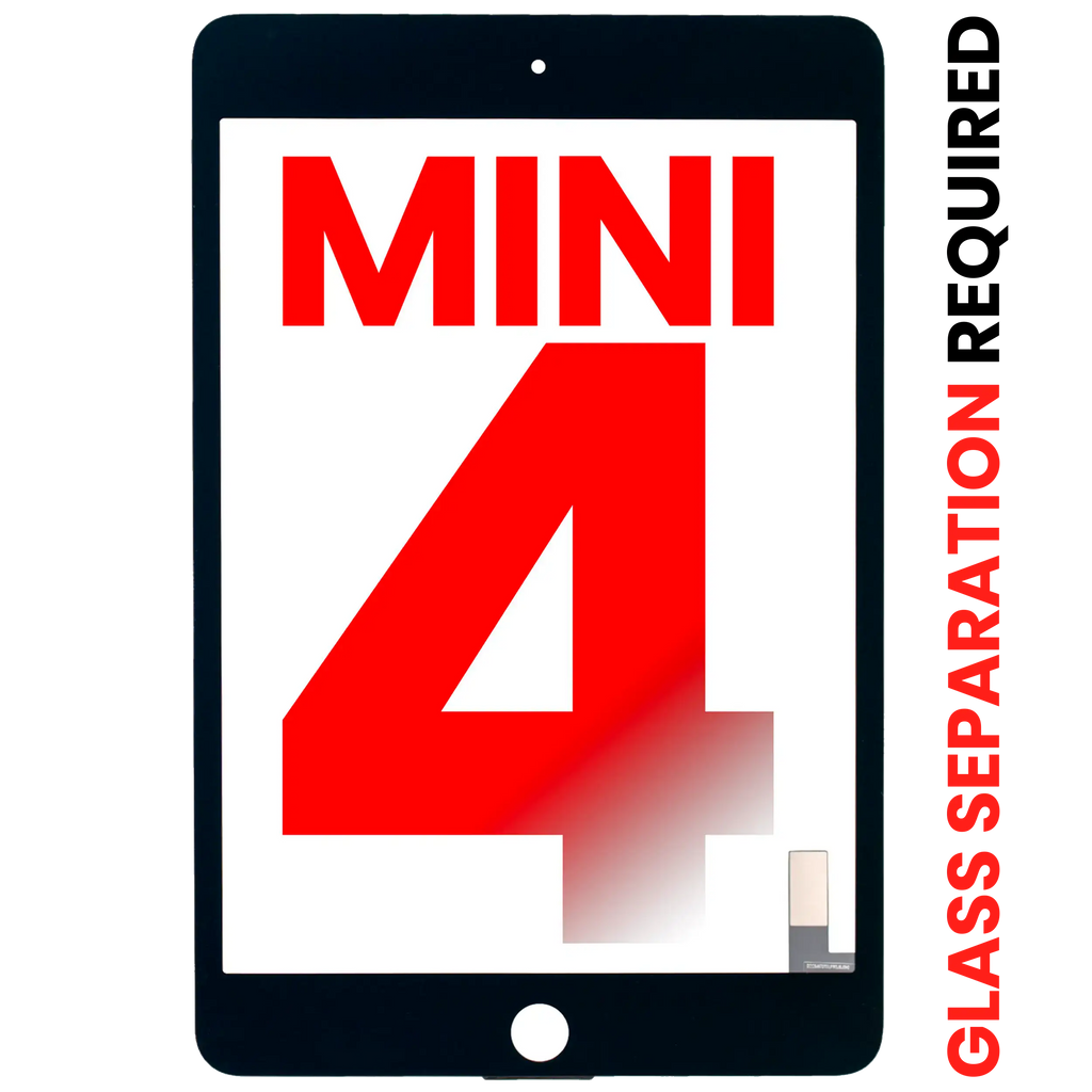 Apple iPad Mini 4 Digitizer Aftermarket Plus Schwarz Glasablösung nötig