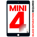 Apple iPad Mini 4 Digitizer Aftermarket Plus Schwarz Glasablösung nötig