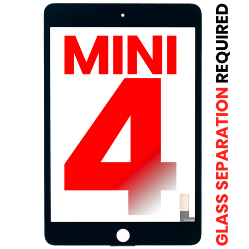 Apple iPad Mini 4 Digitizer Aftermarket Plus Schwarz Glasablösung nötig