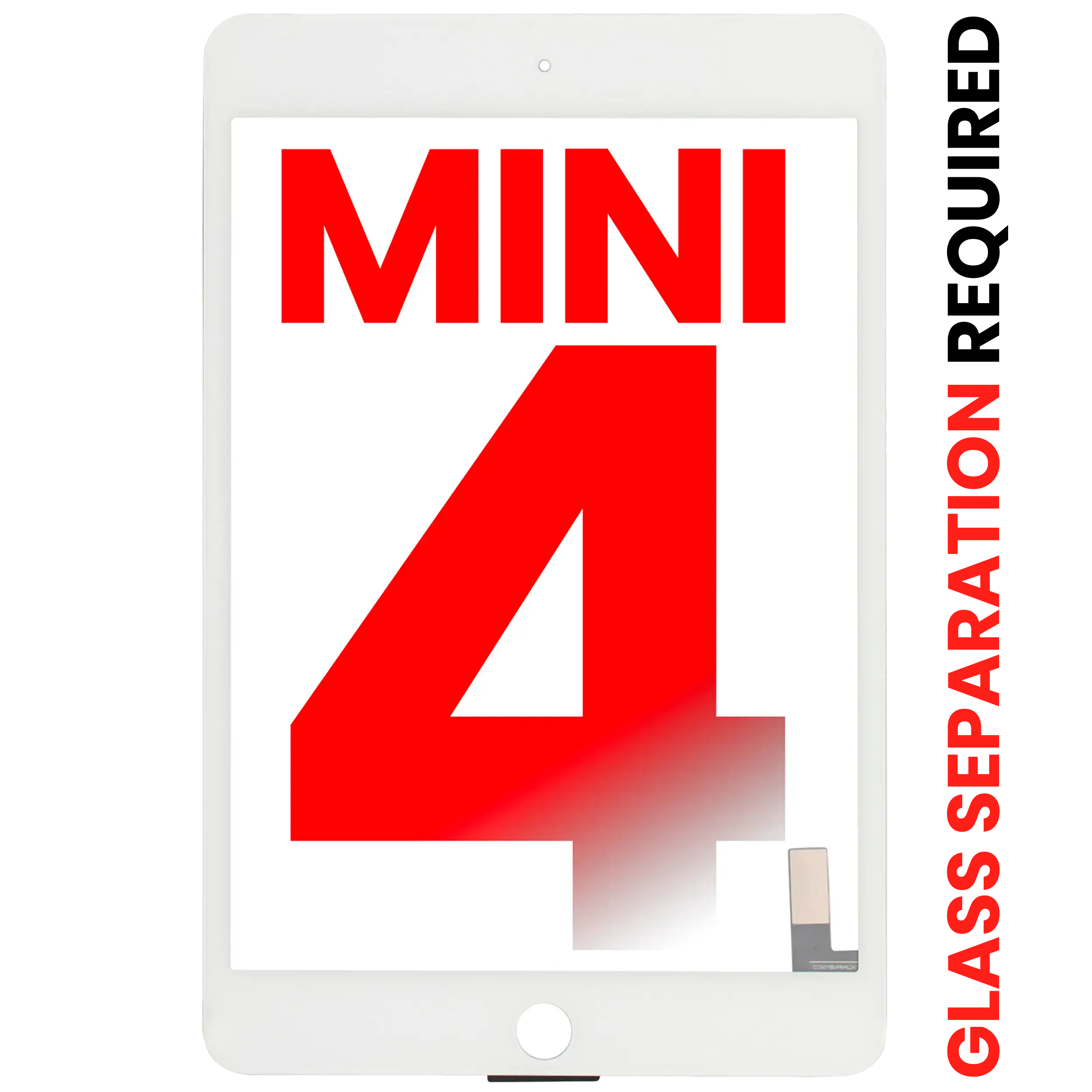 Digitizer für iPad Mini 4 (Glastrennung erforderlich) (Aftermarket Plus) (Weiß)