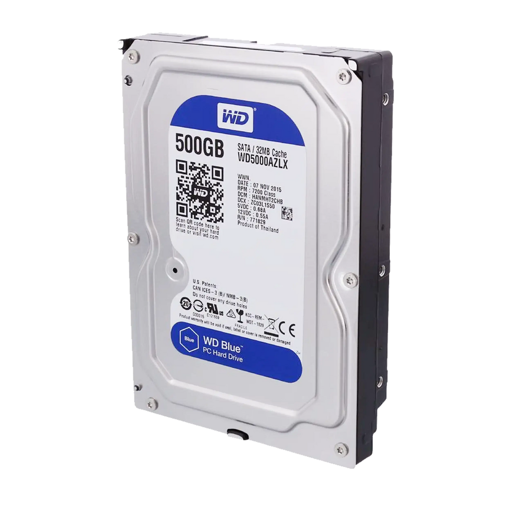 500GB WD Blue 3.5" Interne Festplatte HDD - 7200 U/min (26mm) (Refurbished)