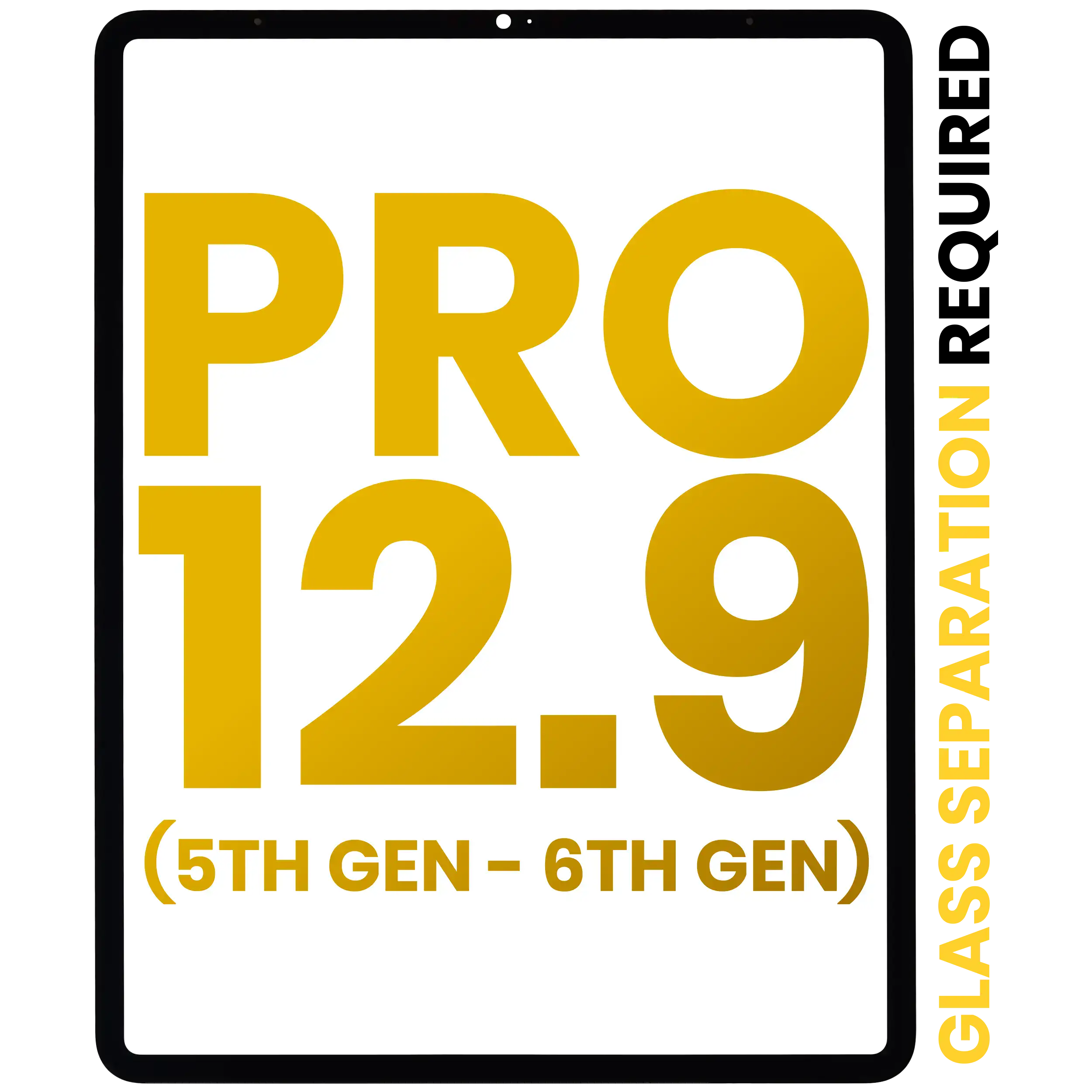 Front Glass for iPad Pro 12.9" 5th Gen (2021) / 6th Gen (2022) (Glass Separation Required) (Premium) (All Colors)