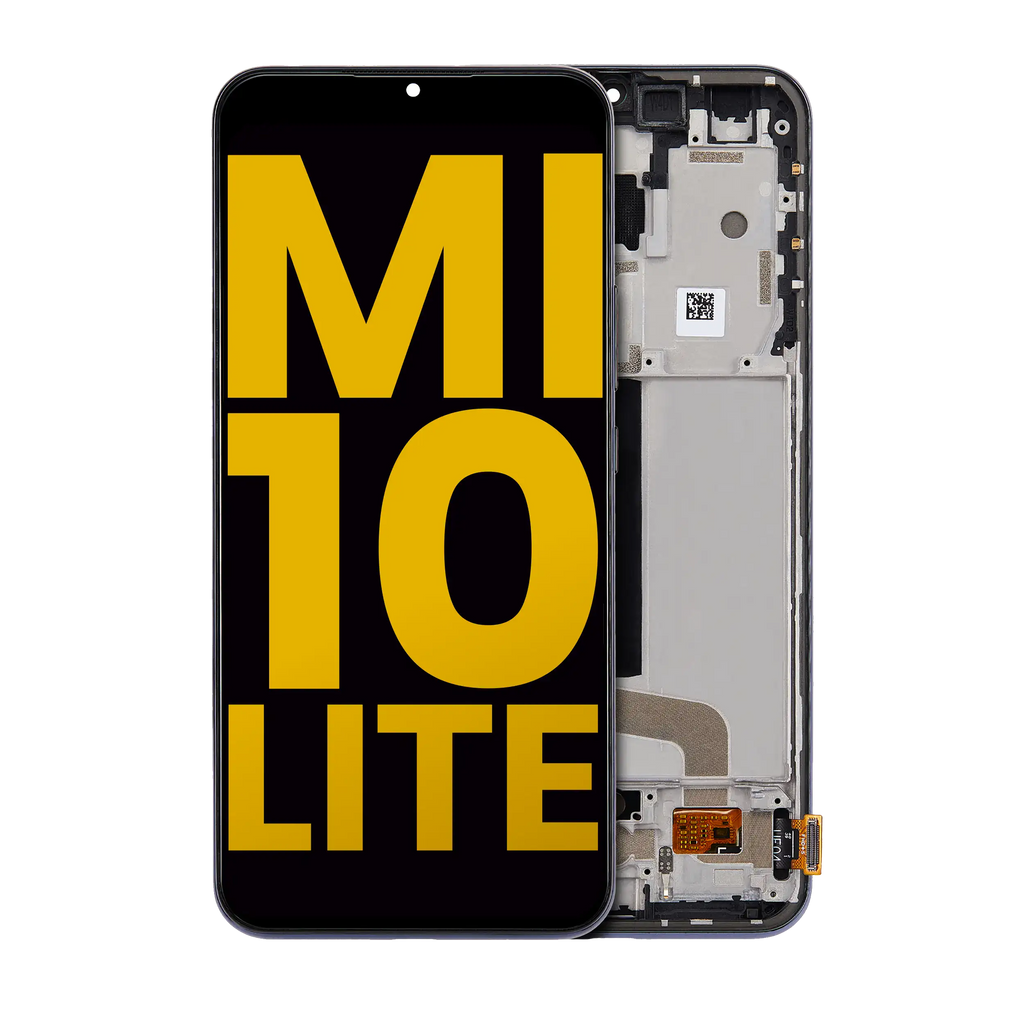 OLED-Display mit Rahmen für Xiaomi Mi 10 Lite 5G (Refurbished) (Cosmic Gray)