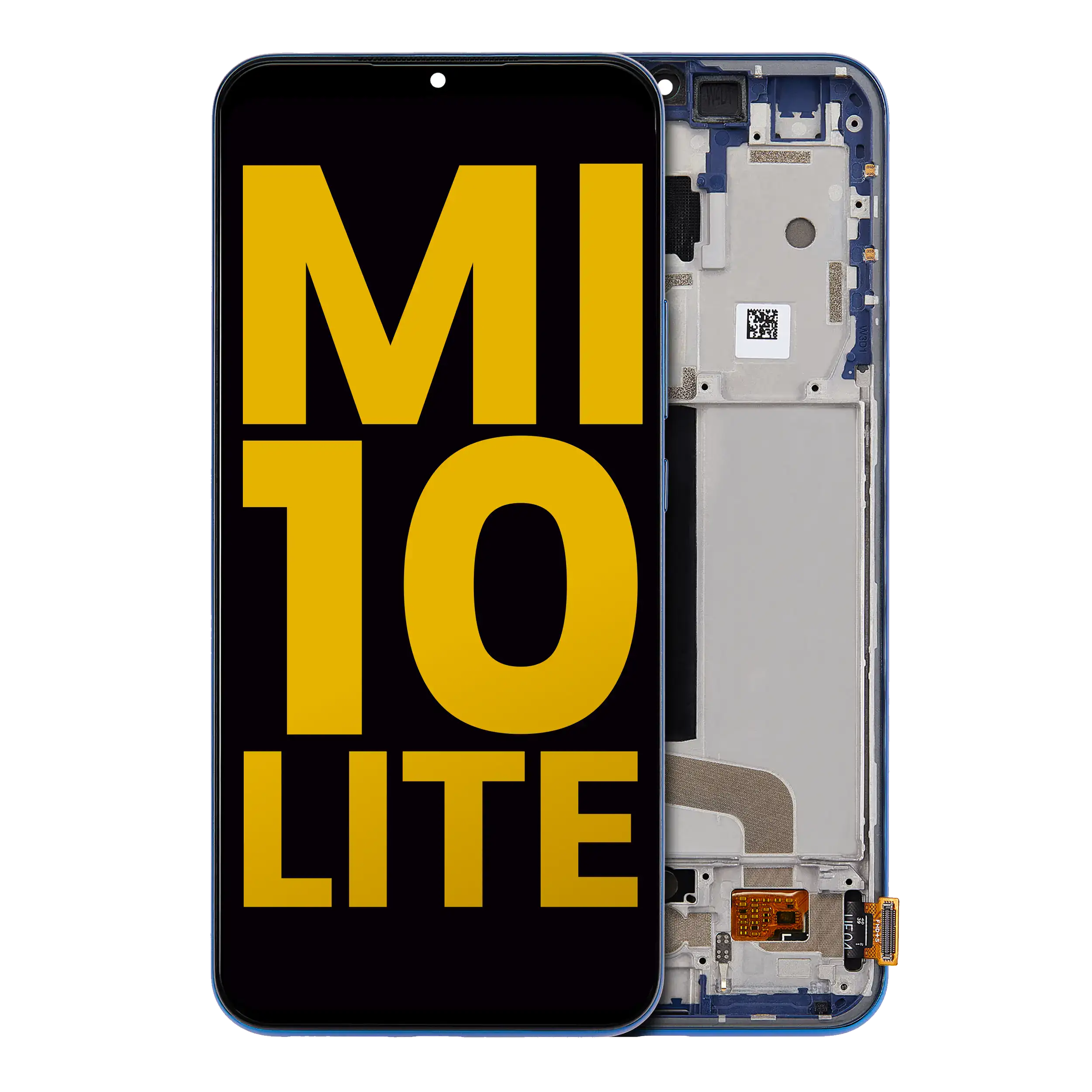 OLED-Display mit Rahmen für Xiaomi Mi 10 Lite 5G (Refurbished) (Aurora Blue)