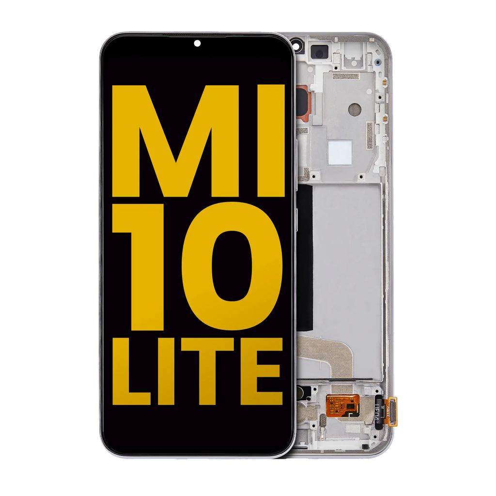 OLED-Display mit Rahmen für Xiaomi Mi 10 Lite 5G (Refurbished) (Dream White)