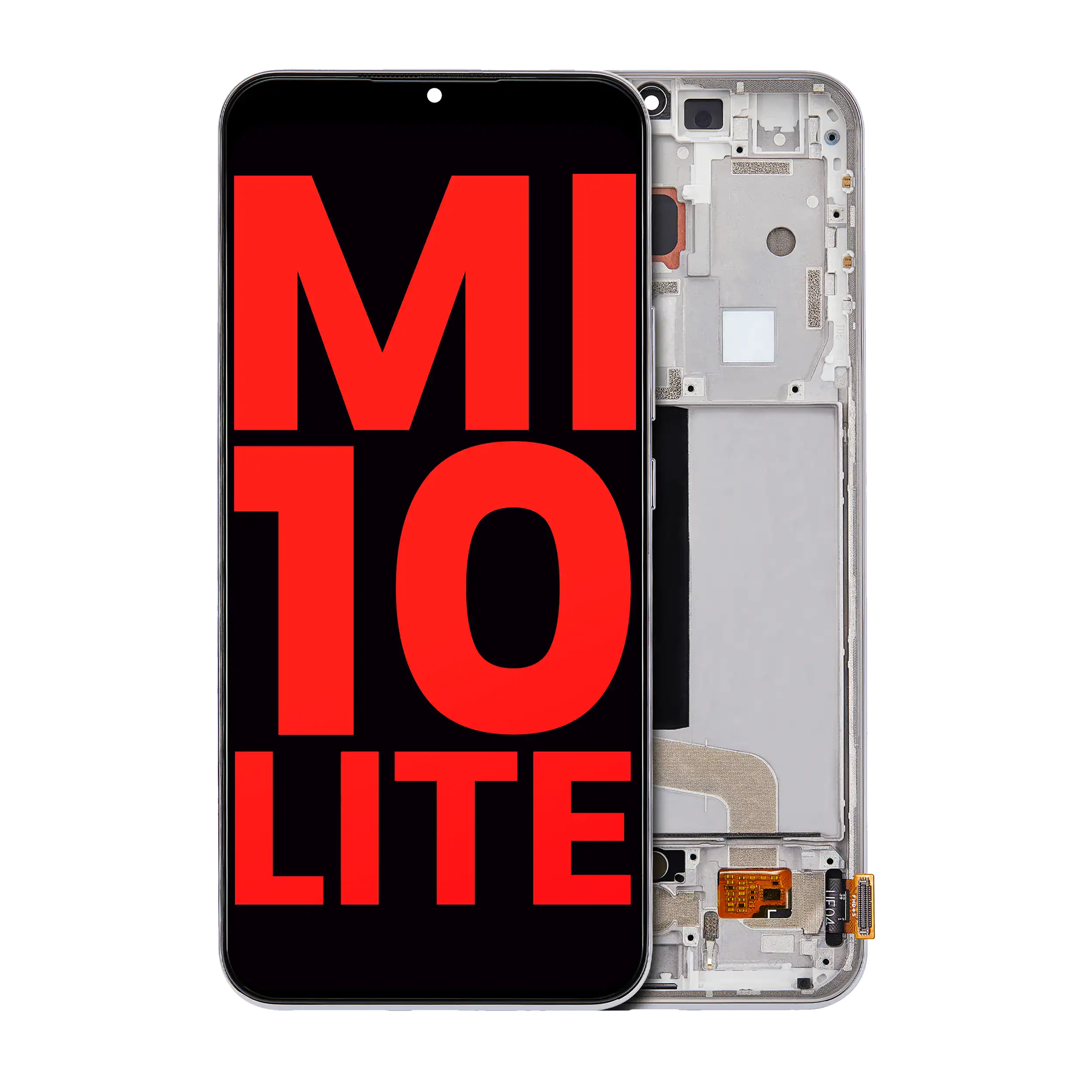 OLED Display with Frame for Xiaomi Mi 10 Lite 5G (Aftermarket Plus) (Dream White)