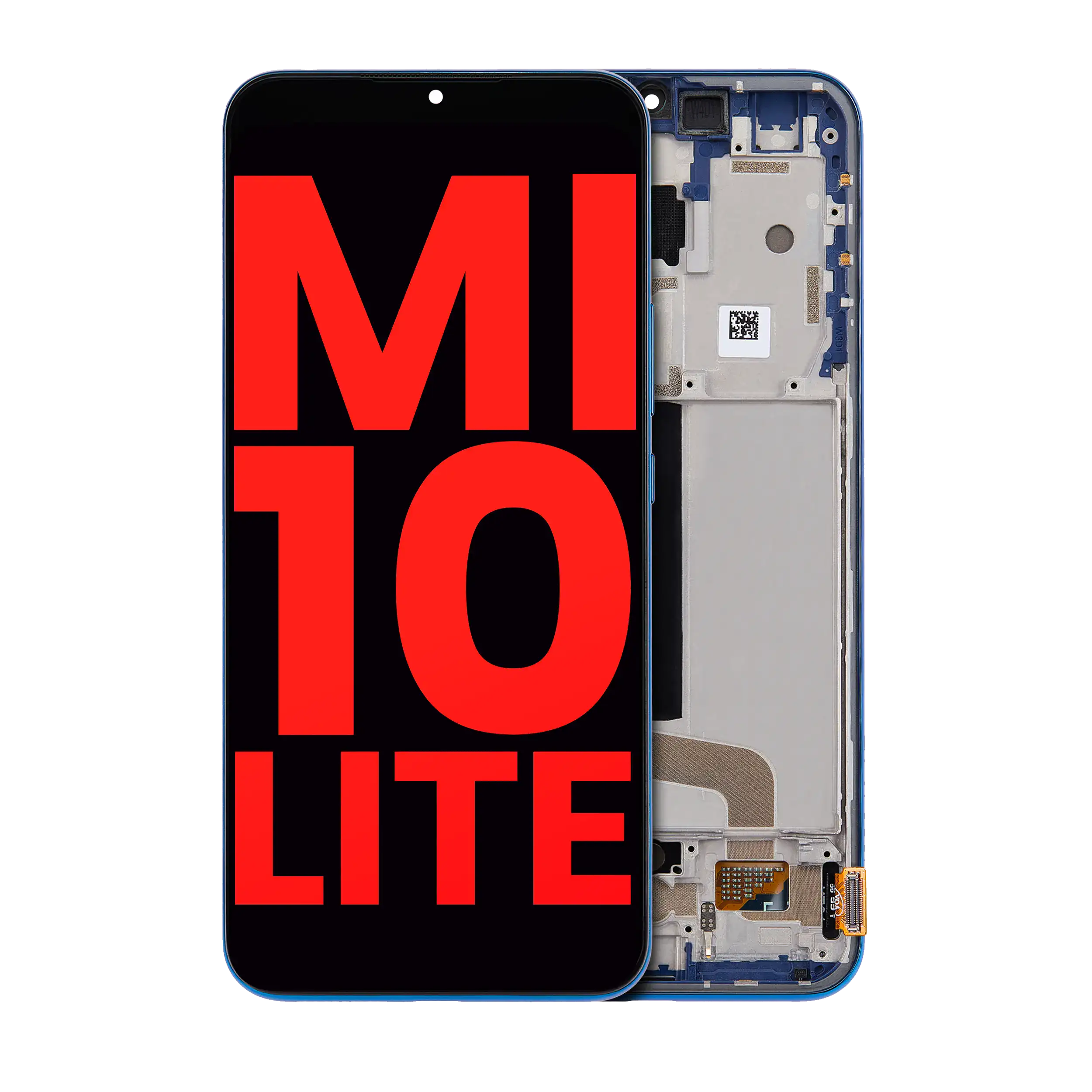 OLED-Display mit Rahmen Xiaomi Mi 10 Lite 5G (Aftermarket Plus) (Aurora Blue)