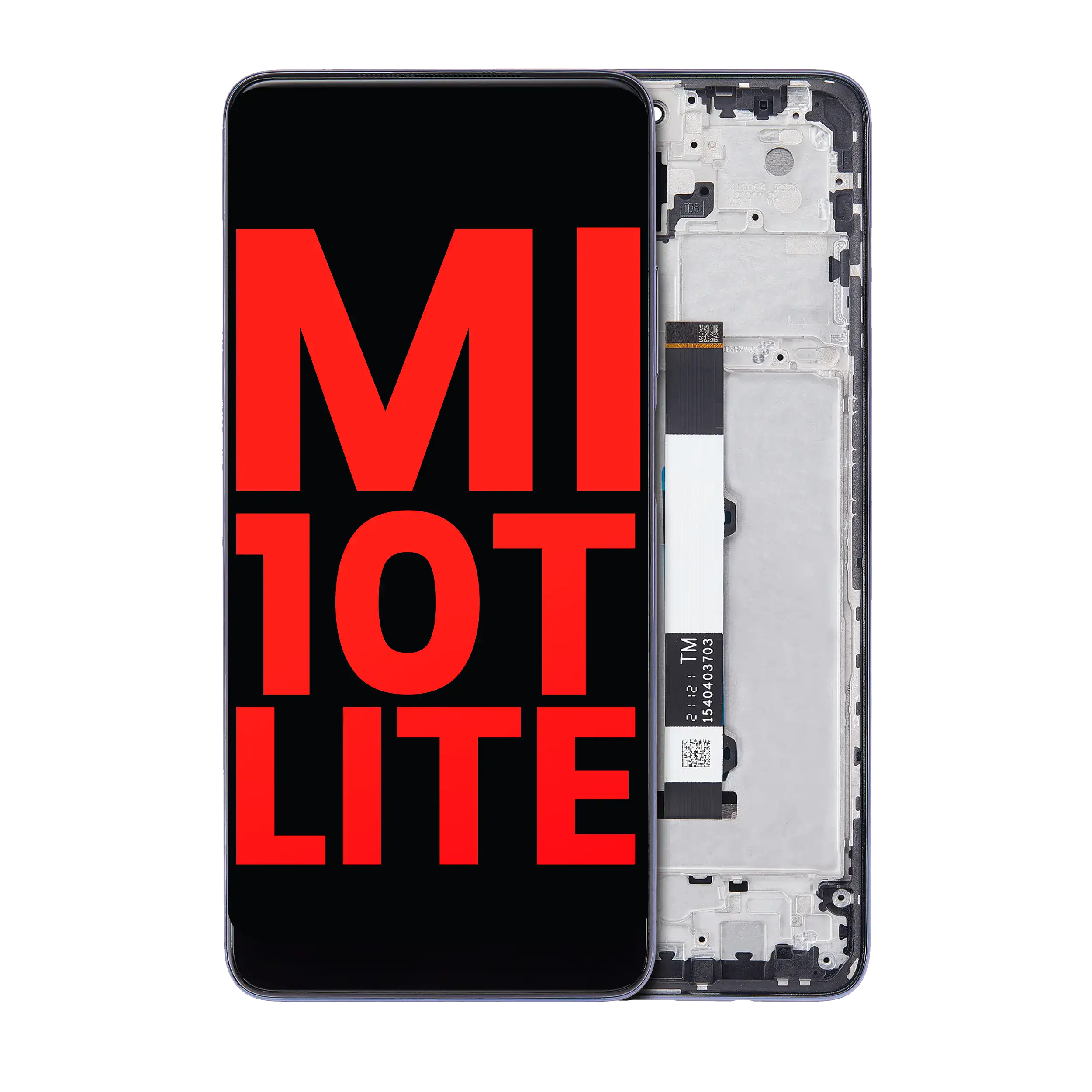 OLED Display with Frame for Xiaomi Mi 10 Lite 5G (Aftermarket Plus) (Cosmic Gray)
