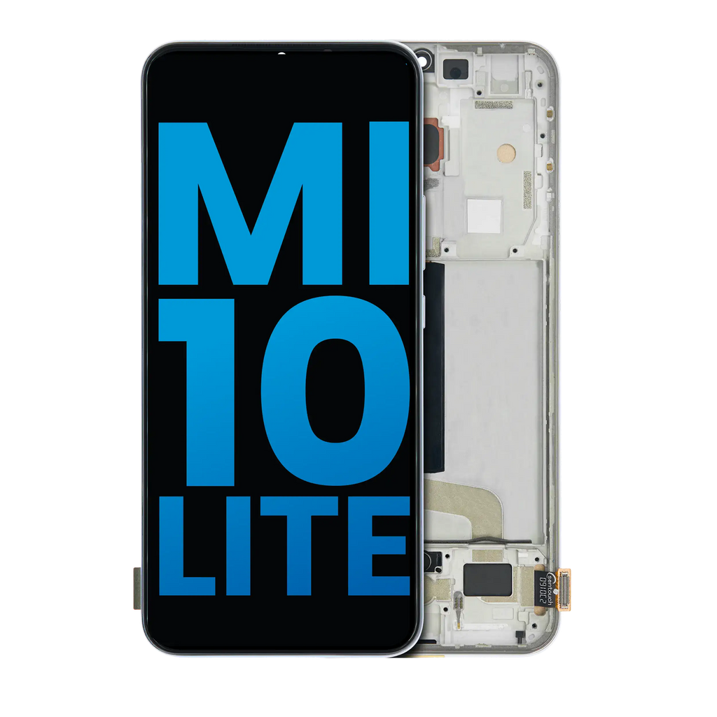 Aftermarket LCD-Display mit Rahmen für Xiaomi Mi 10 Lite 5G, Dream White (Incell