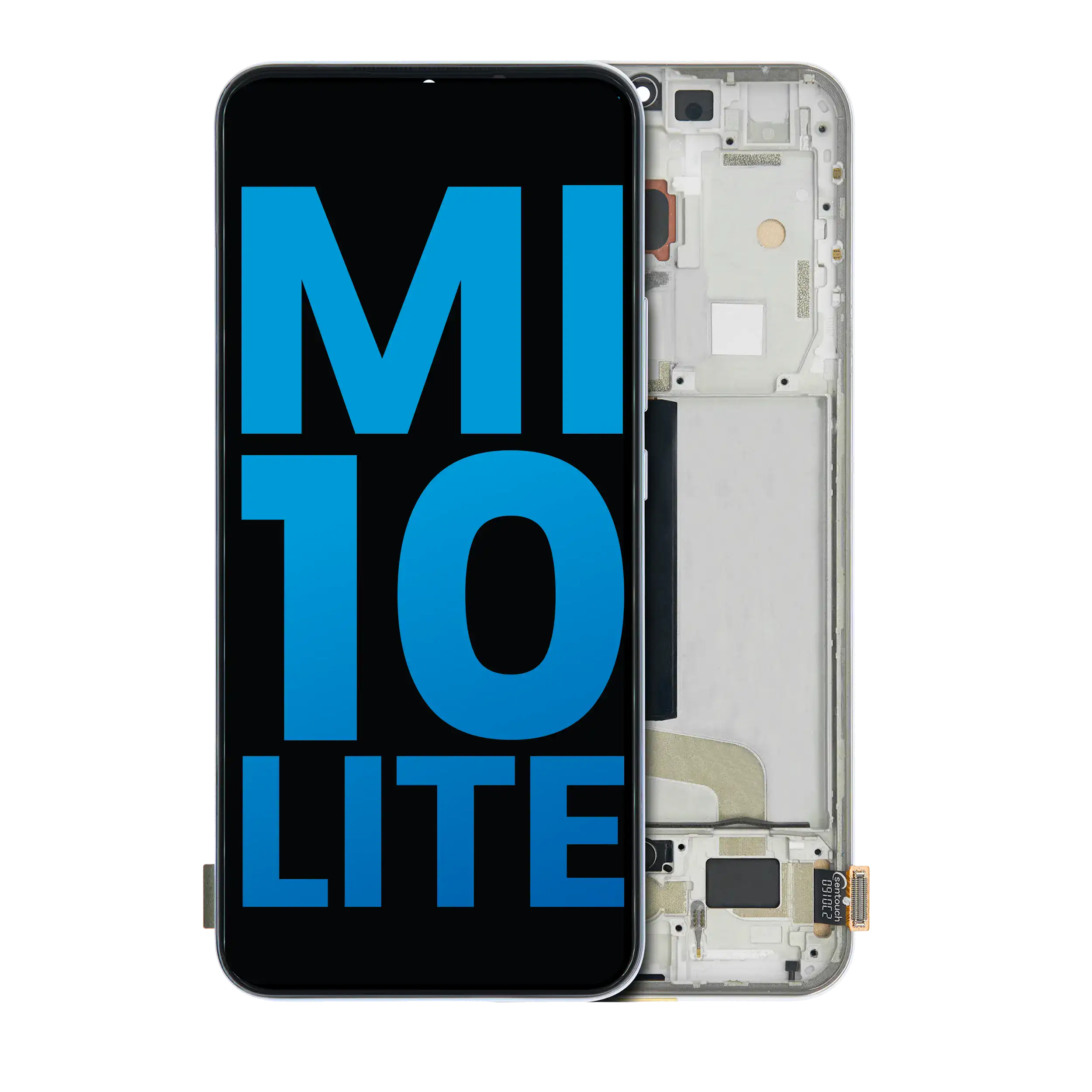 Aftermarket LCD-Display mit Rahmen für Xiaomi Mi 10 Lite 5G, Dream White (Incell