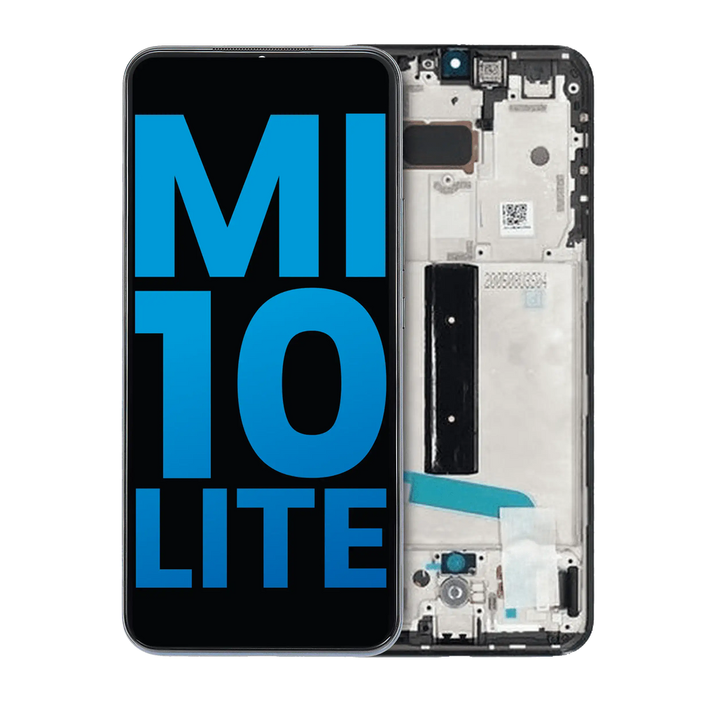 LCD-Display mit Rahmen für Xiaomi Mi 10 Lite 5G (Aftermarket Incell, Cosmic Gray