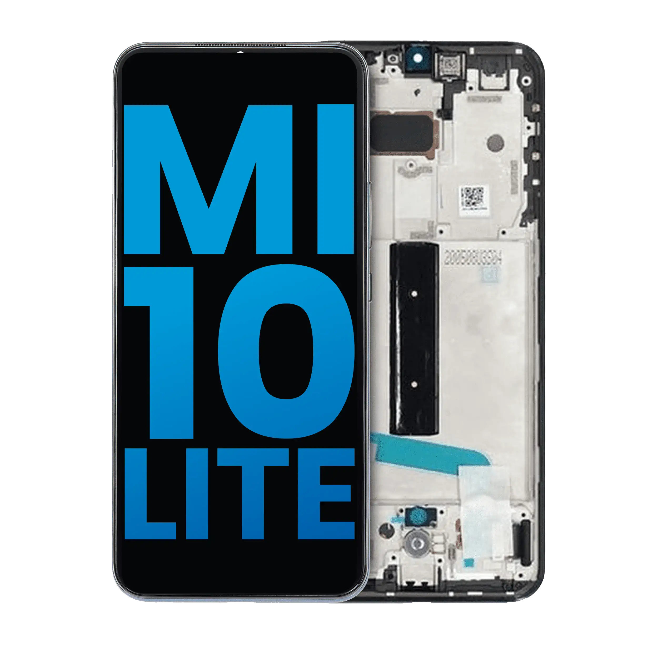LCD-Display mit Rahmen für Xiaomi Mi 10 Lite 5G (Aftermarket Incell, Cosmic Gray