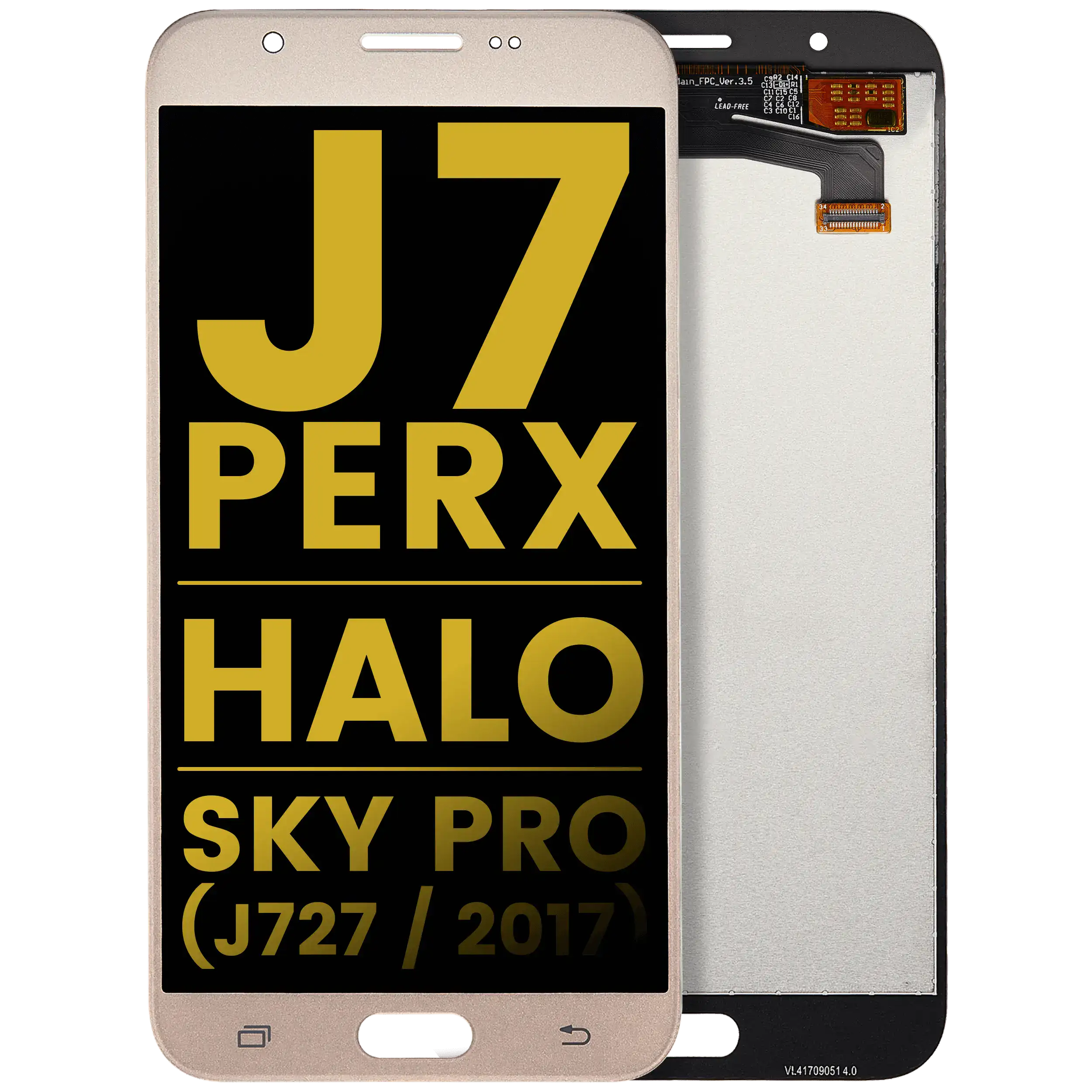 Frameless LCD Display for Samsung Galaxy J7 Perx / Halo / Sky Pro (J727 / 2017) (Refurbished) (Gold)