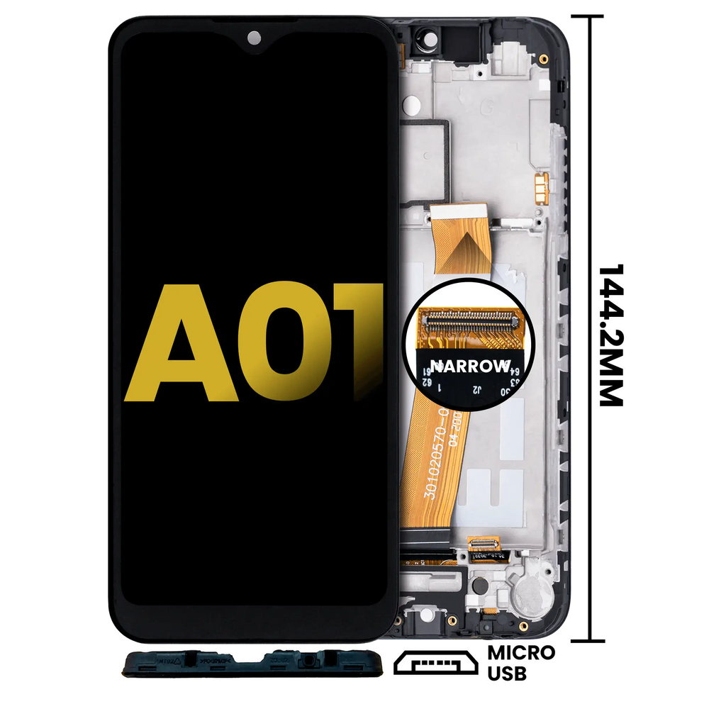 LCD-Display mit Rahmen für Samsung Galaxy A01 generalüberholt