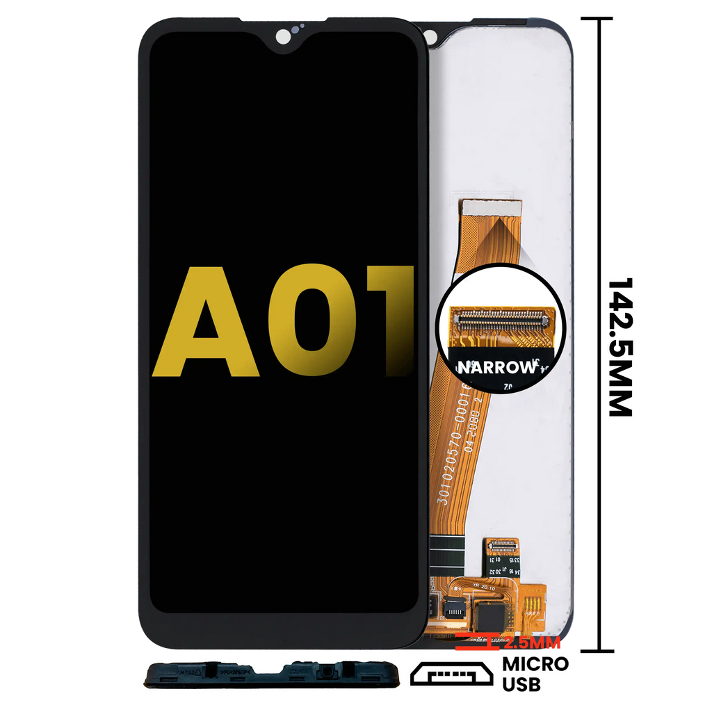 LCD-Montage ohne Rahmen Samsung Galaxy A01 Refurbished Alle Farben