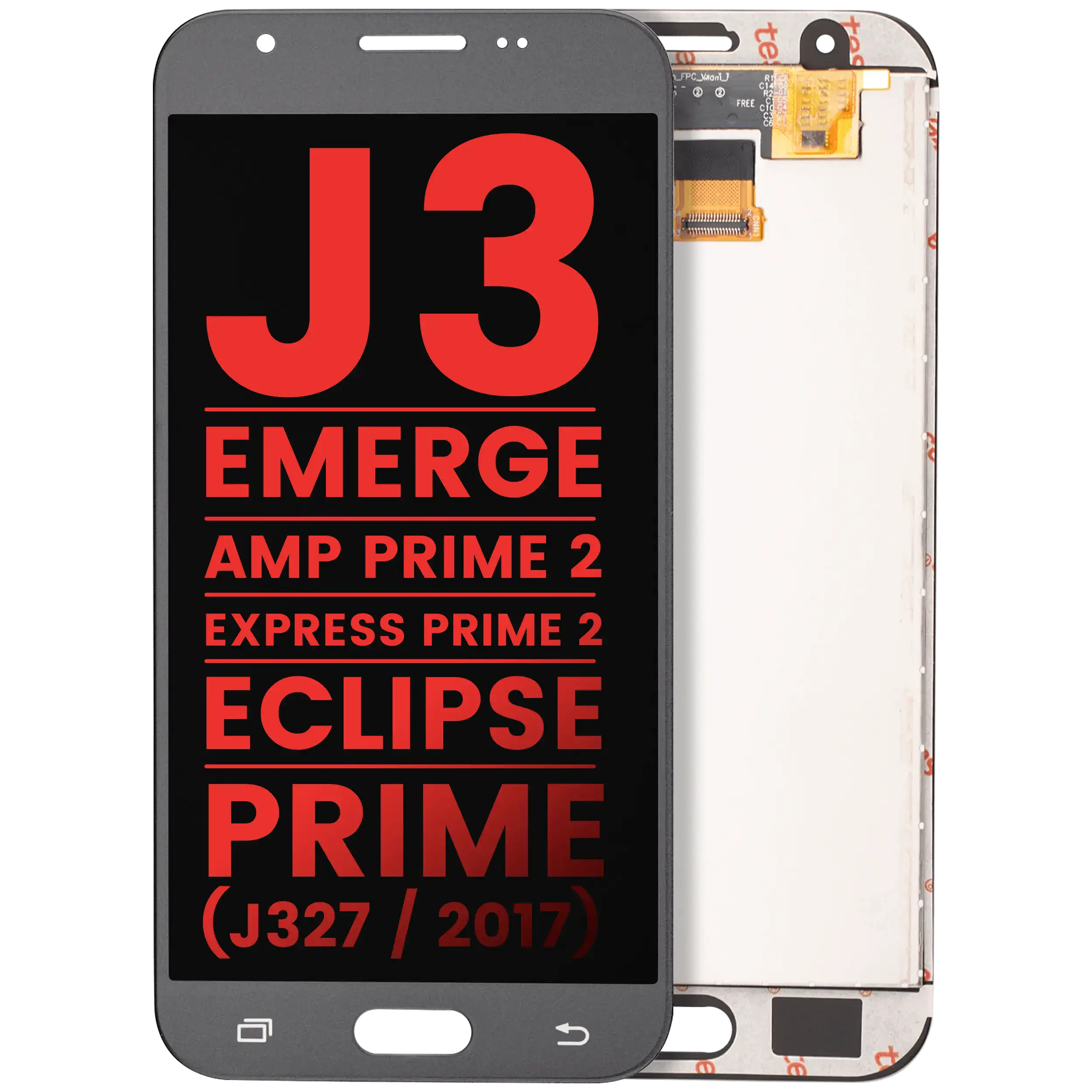 LCD ohne Rahmen für Samsung Galaxy J3 (J327) Silber/Grau Aftermarket Plus