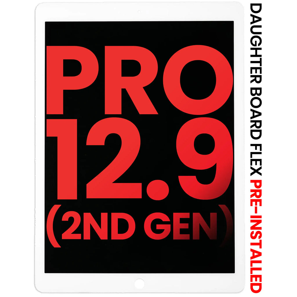 LCD Display with Digitizer and Pre-installed Daughter Board Flex for iPad Pro 12.9" 2nd Generation (2017) (Aftermarket Plus) (White)