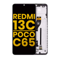 LCD-Komplettdisplay mit Rahmen für Xiaomi Redmi 13C 4G & Poco C65, Refurbished