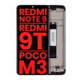 LCD-Display mit Rahmen für Xiaomi Redmi Note 9 4G / 9T / Poco M3 / 9 Power – Aft