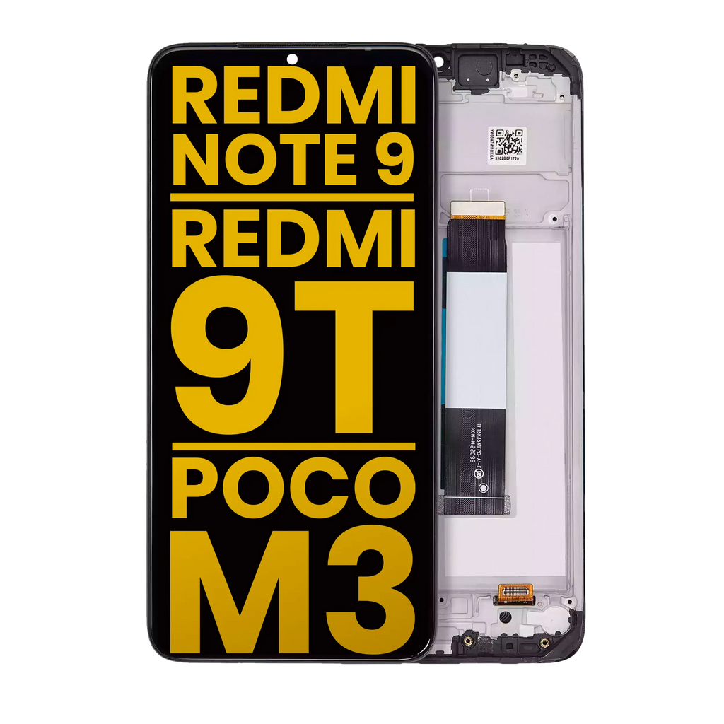 LCD with Frame for Xiaomi Redmi Note 9 4G / Redmi 9T / Poco M3 / Redmi 9 Power (Refurbished, All Colors)